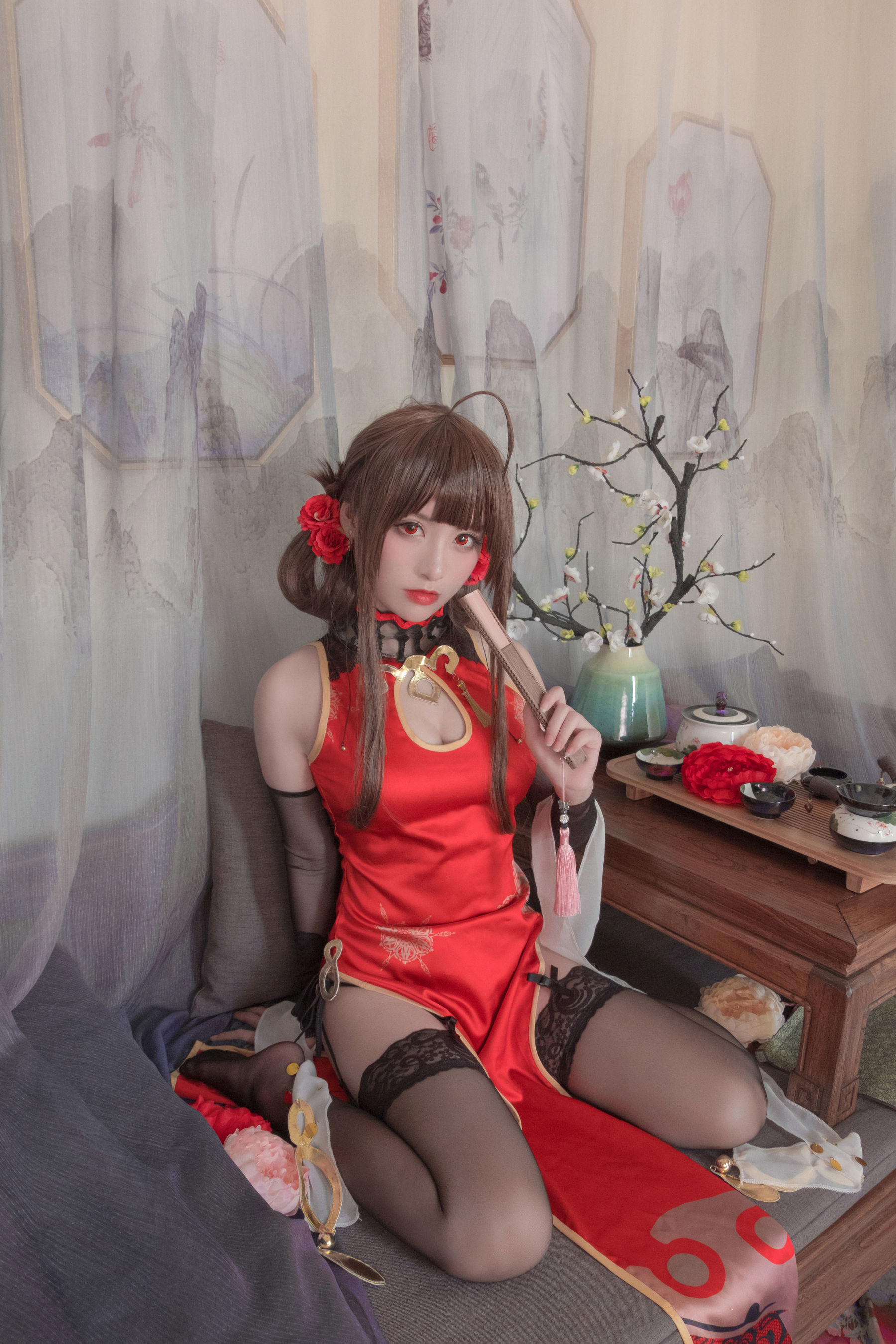 [Cosplay写真] Coser星野saori – DSR-50 红牡丹 [10P] - 秀人网免费无水印在线套图写真