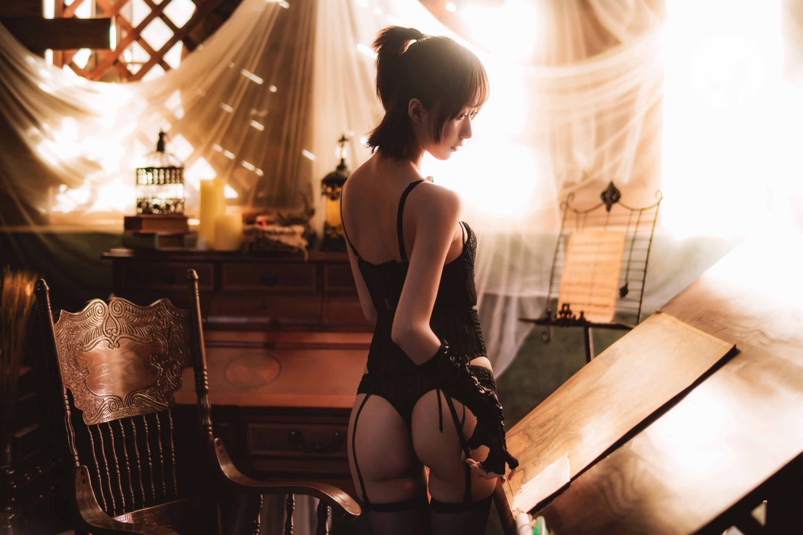 萌系小姐姐木绵绵OwO – 紧身内衣 [70P] - 秀人网免费无水印在线套图写真