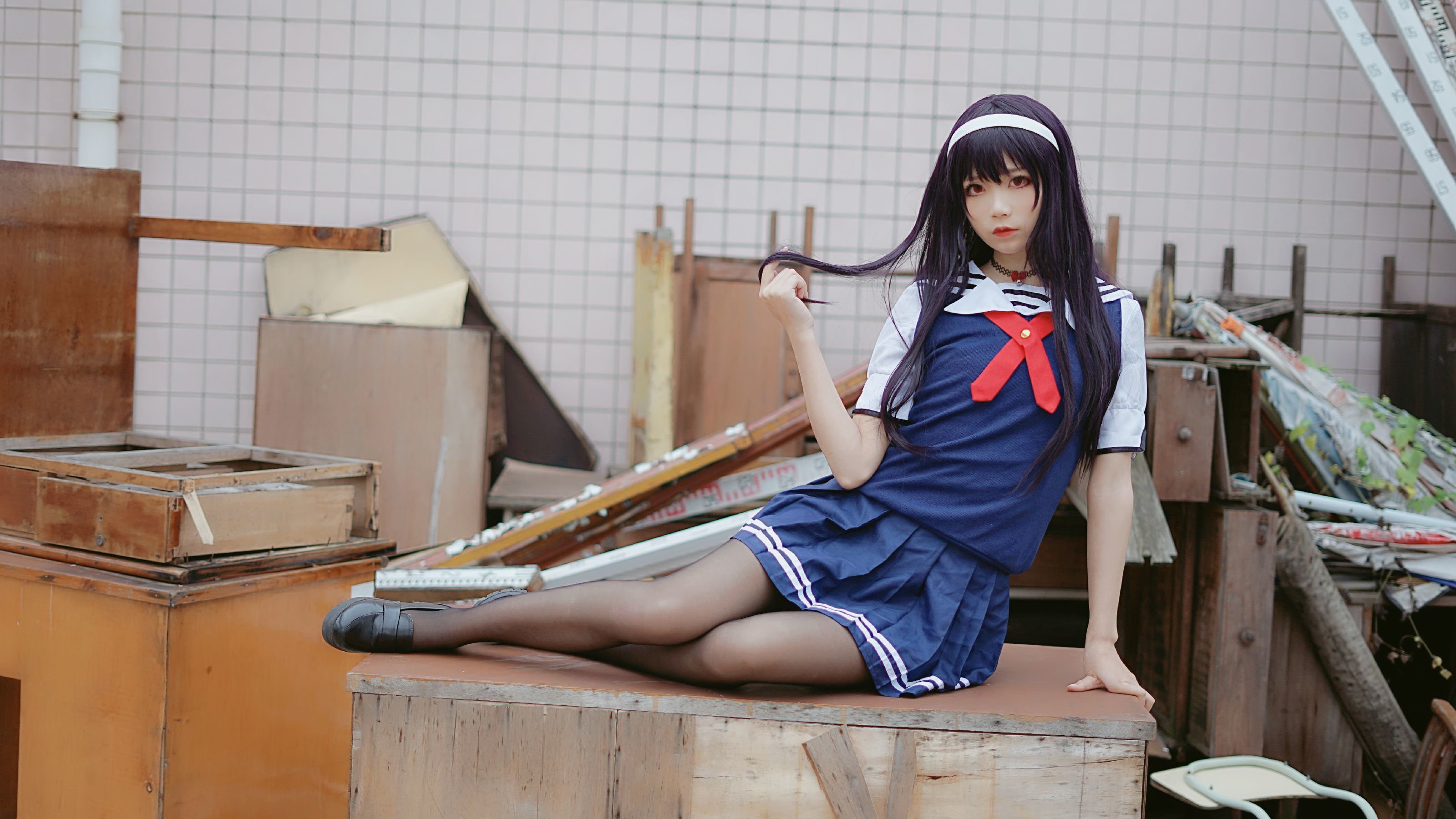 [萝莉COS] 清纯少女五更百鬼 – 学姐校服 [25P] - 秀人网免费无水印在线套图写真