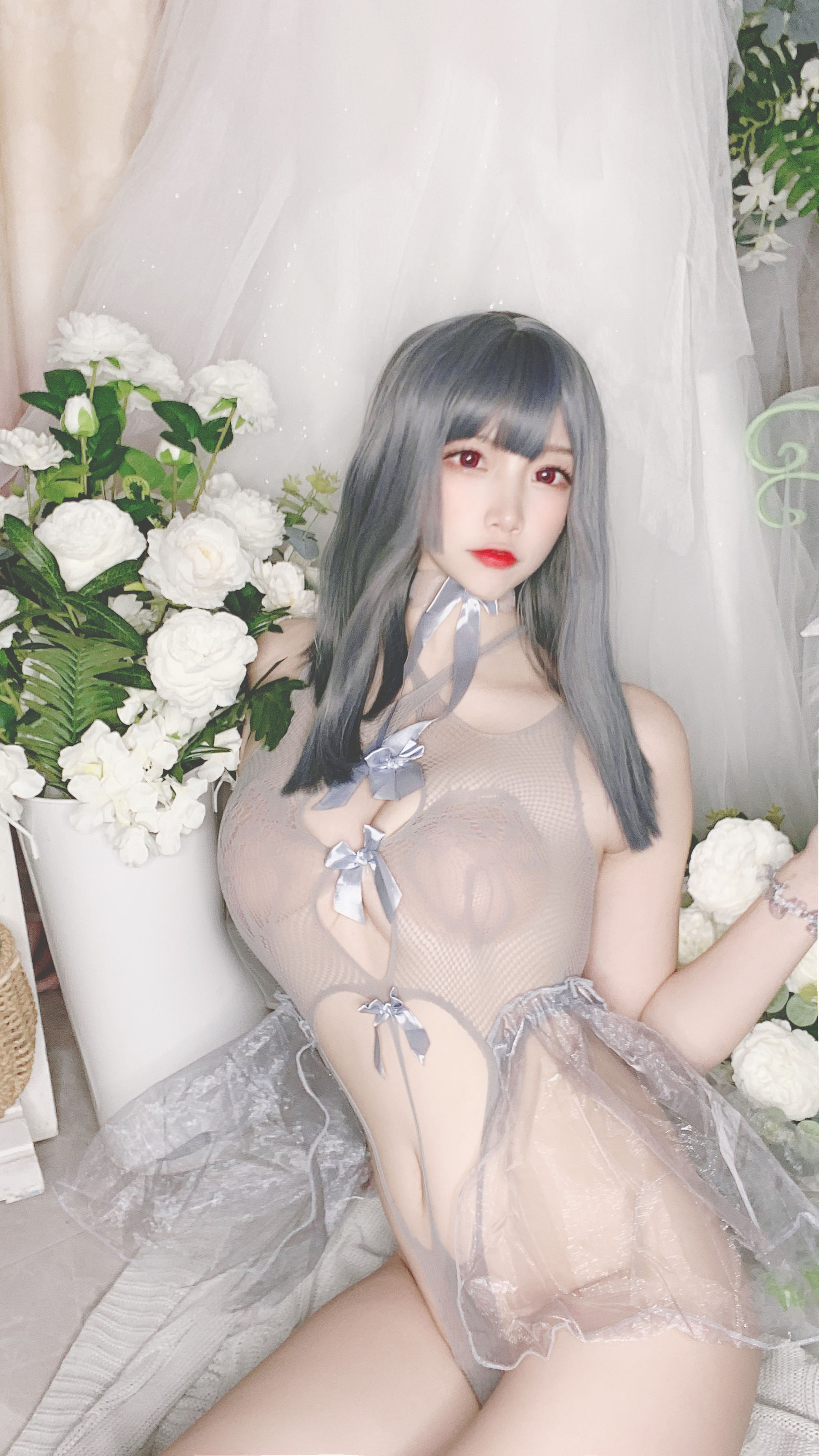 [Cosplay写真] 人气Coser二佐Nisa – 蓝色网状比基尼 [38P] - 秀人网免费无水印在线套图写真