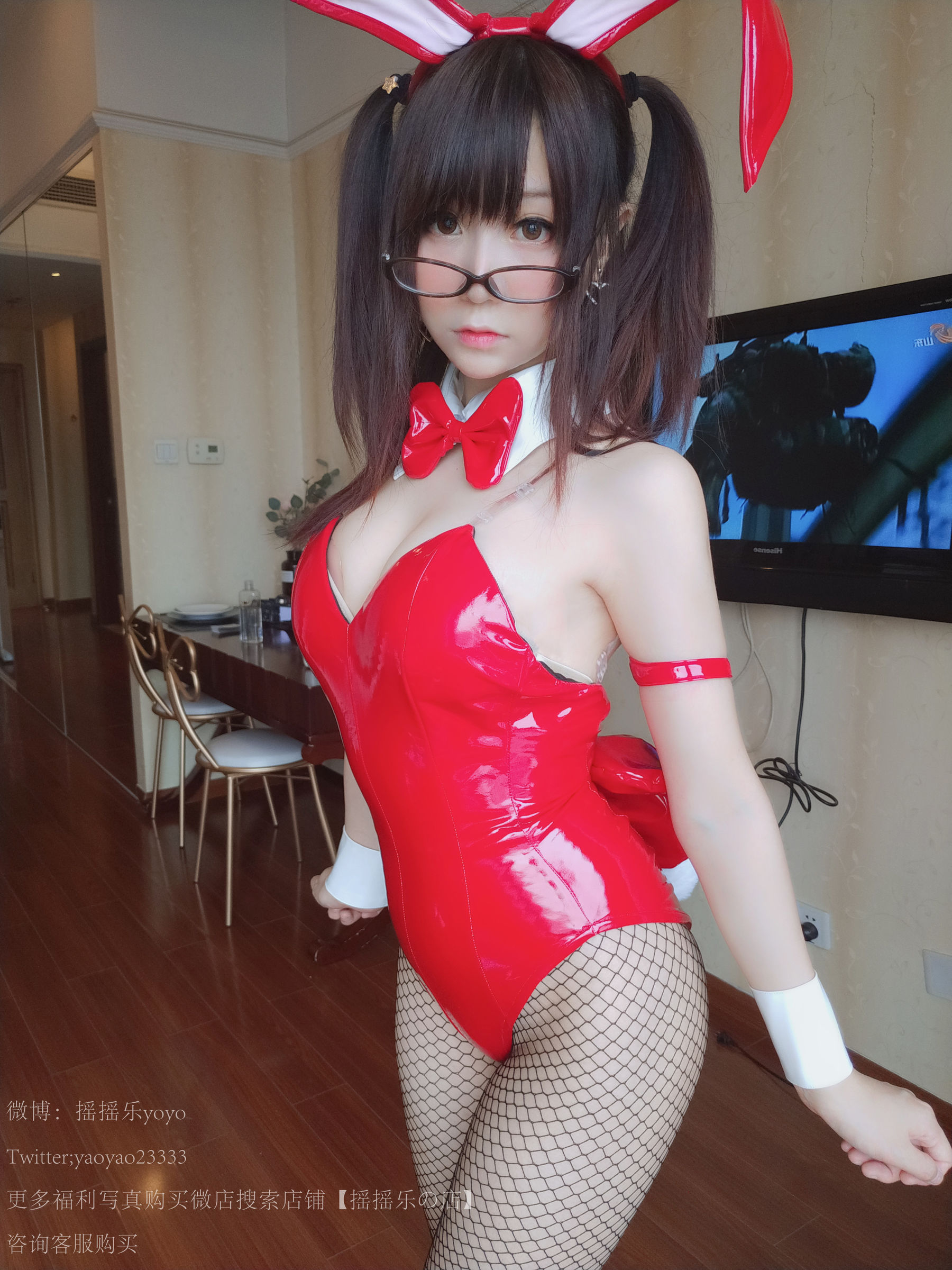 [萝莉COS] 摇摇乐yoyo – 兔女郎黑网袜 [120P] - 秀人网免费无水印在线套图写真