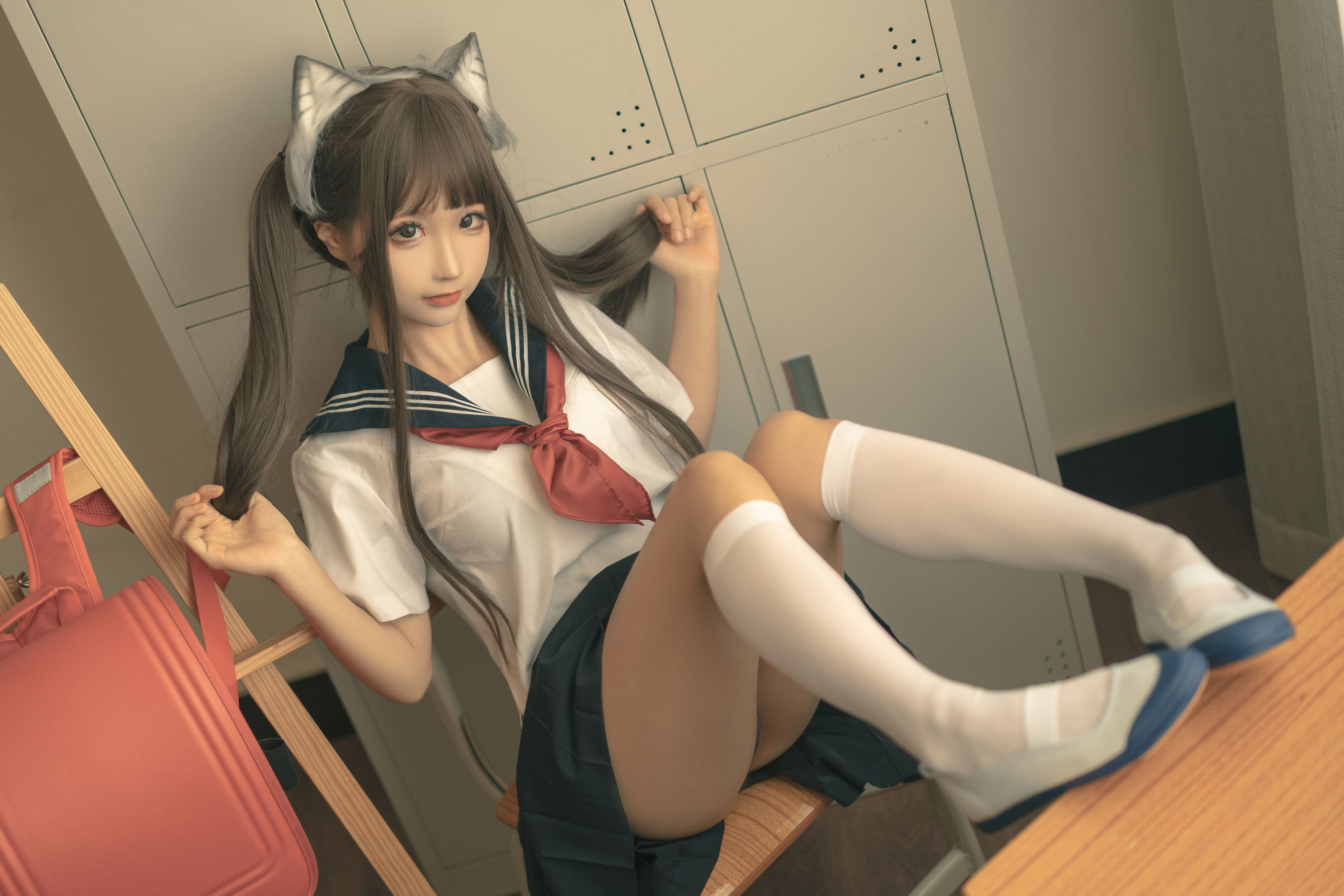 动漫博主蠢沫沫 – 放学后 [70P] - 秀人网免费无水印在线套图写真