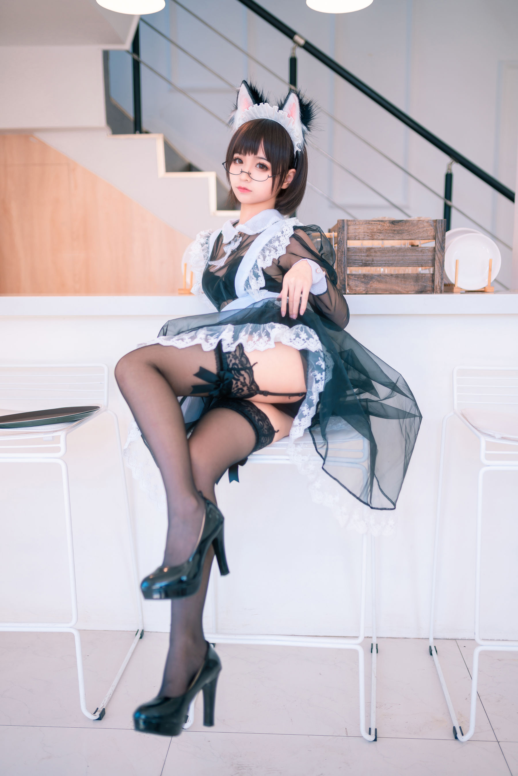 [Cosplay写真] 动漫博主蠢沫沫 – 透明女仆 [38P] - 秀人网免费无水印在线套图写真
