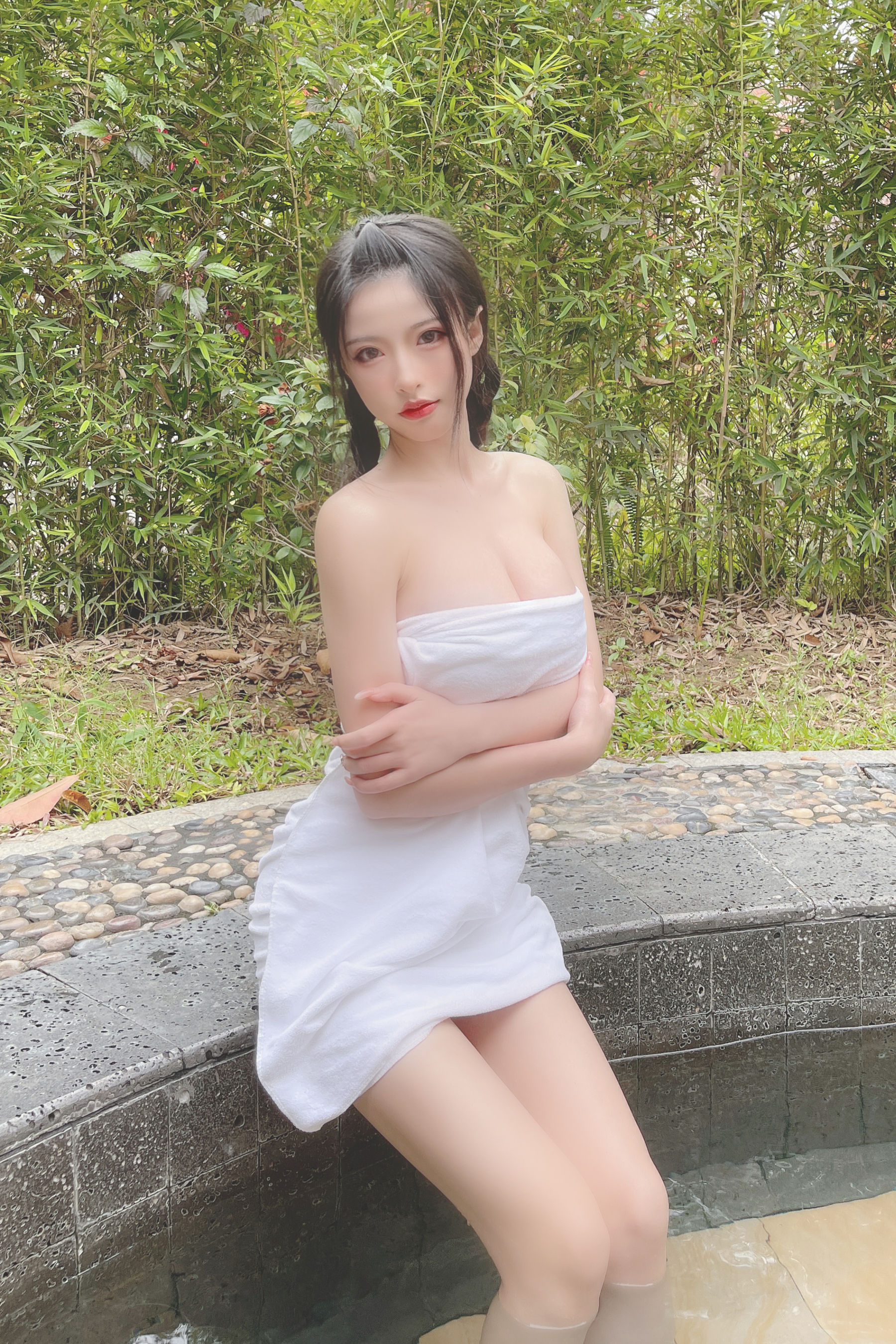 尤物清水由乃 – 温泉浴巾 [26P] - 秀人网免费无水印在线套图写真