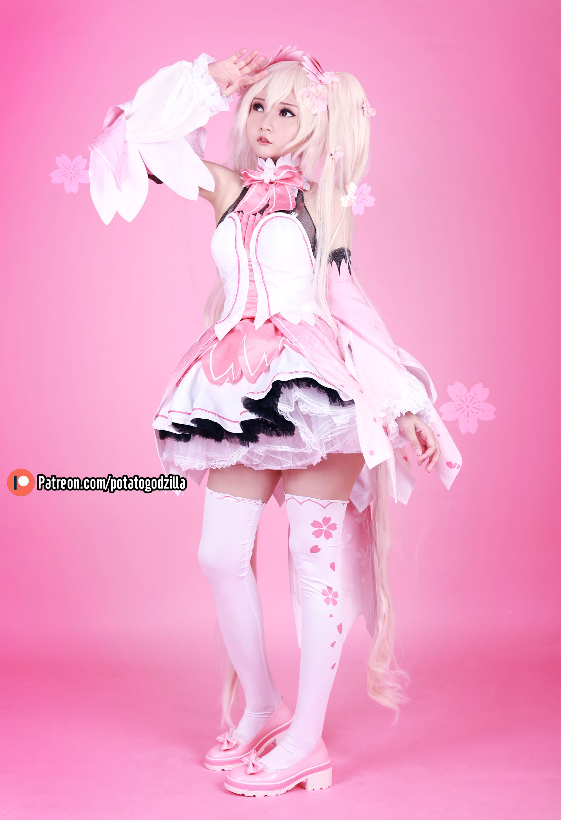 Coser小姐姐Potato Godzilla – Sakura Miku [44P] - 秀人网免费无水印在线套图写真