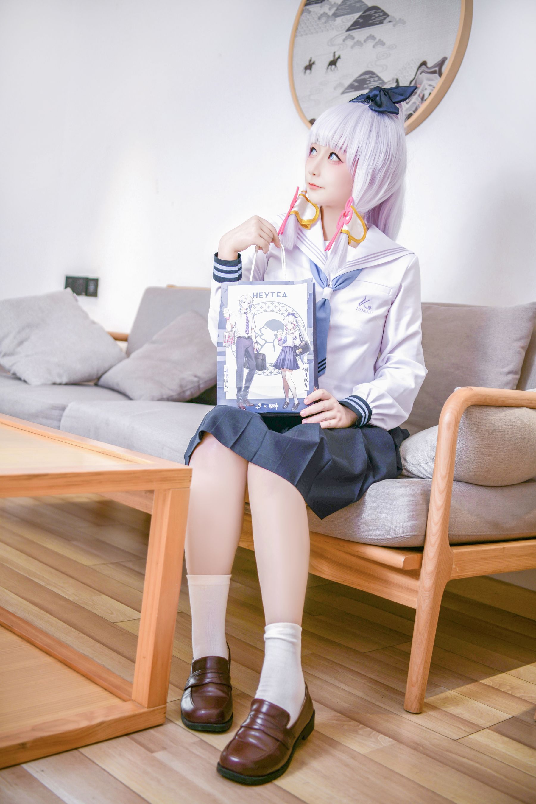 章鱼娘 – 原神 神里綾華 JK [51P] - 秀人网免费无水印在线套图写真