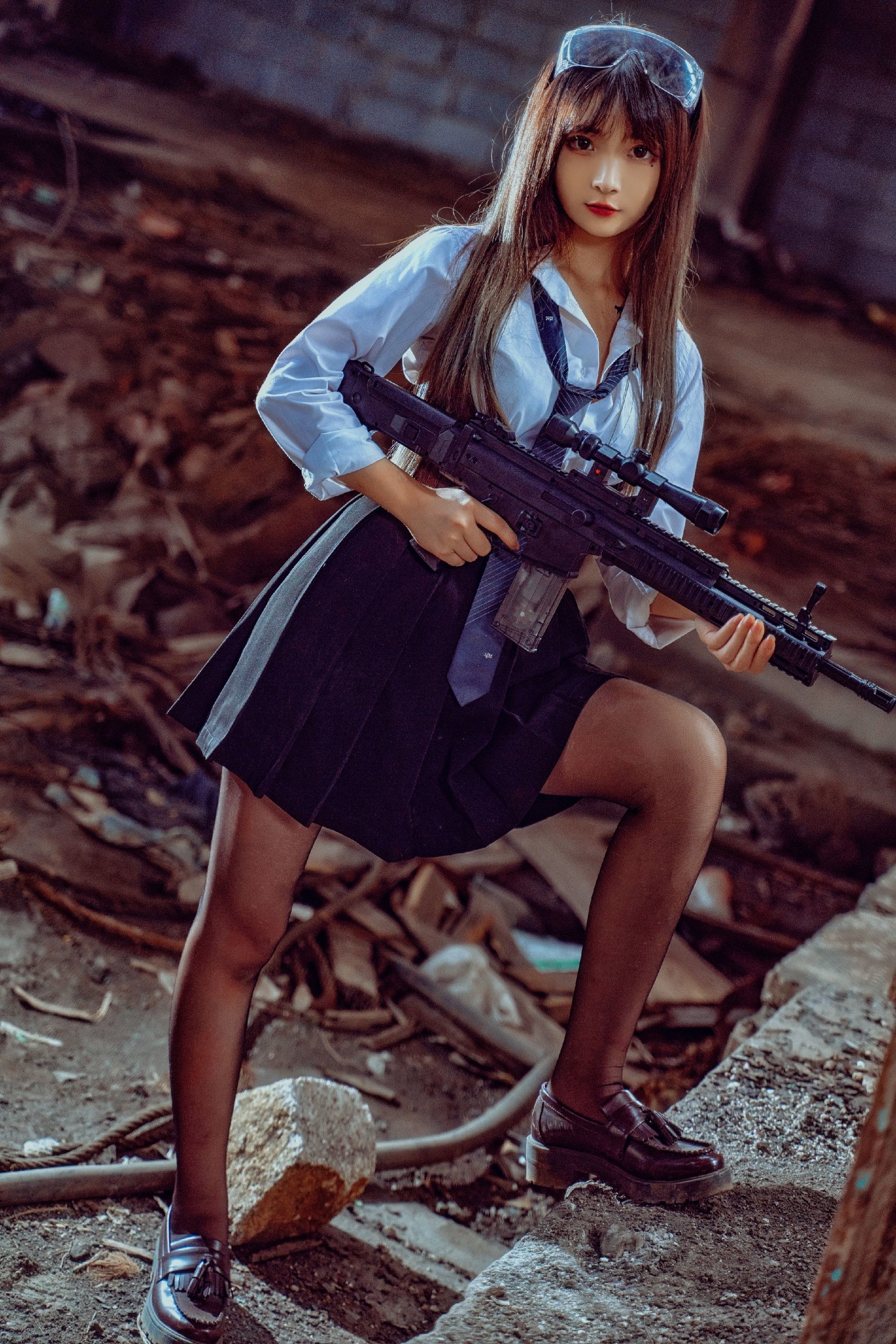 二次元美女古川kagura – 武装JK [29P] - 秀人网免费无水印在线套图写真