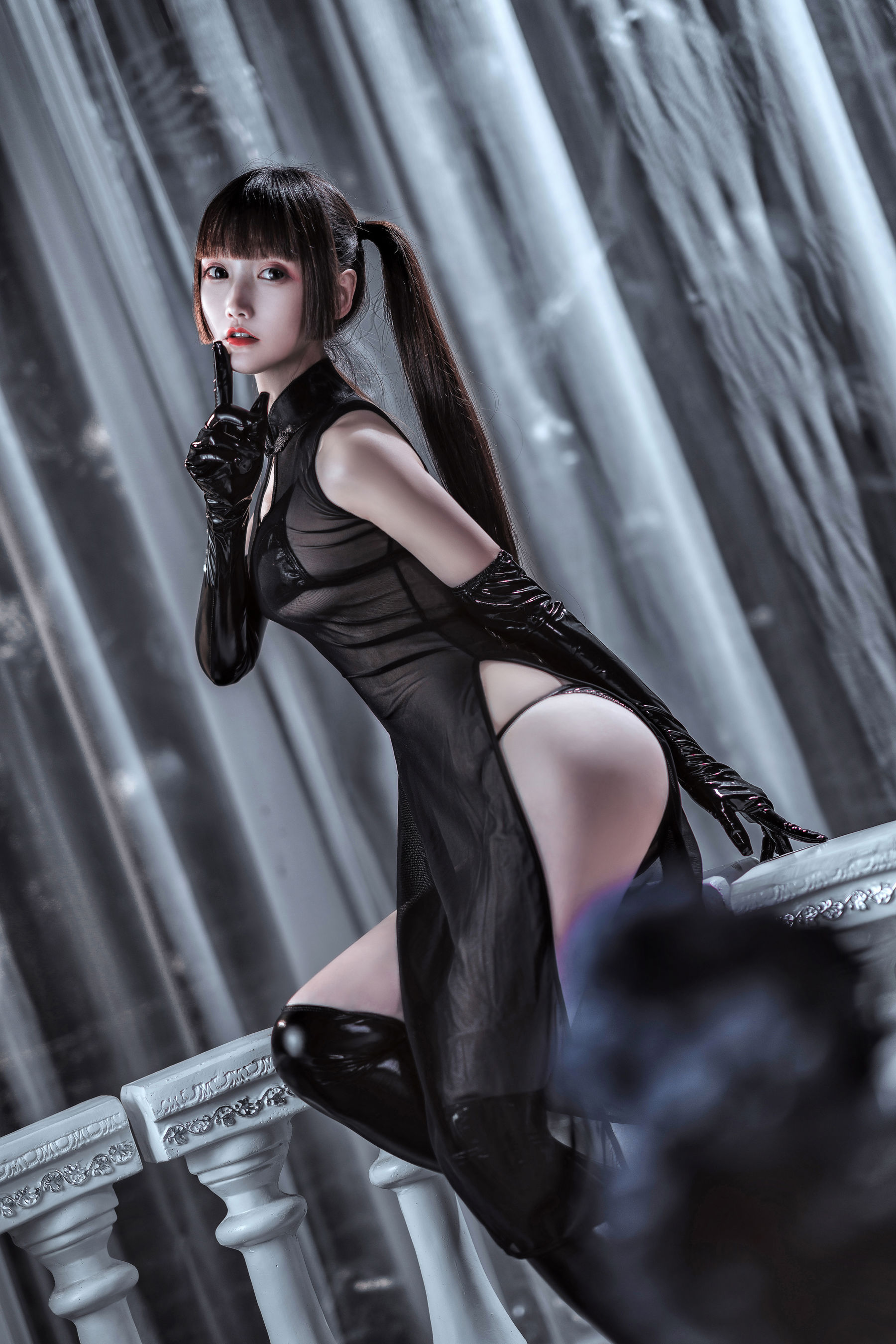 COS少女星野咪兔 – 透视网纱旗袍 [89P] - 秀人网免费无水印在线套图写真