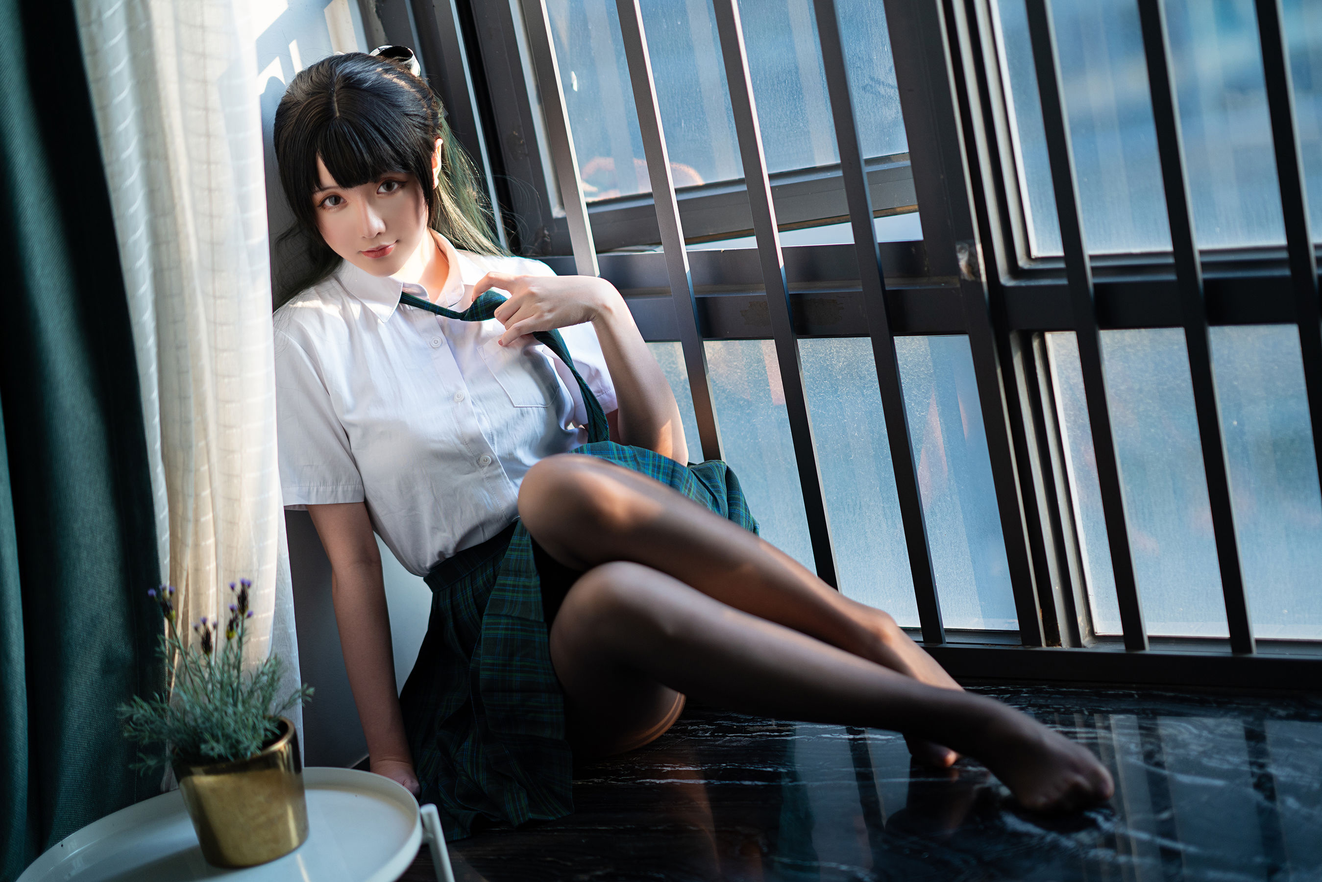 Coser小姐姐星之迟迟 – JK-绿 [100P] - 秀人网免费无水印在线套图写真