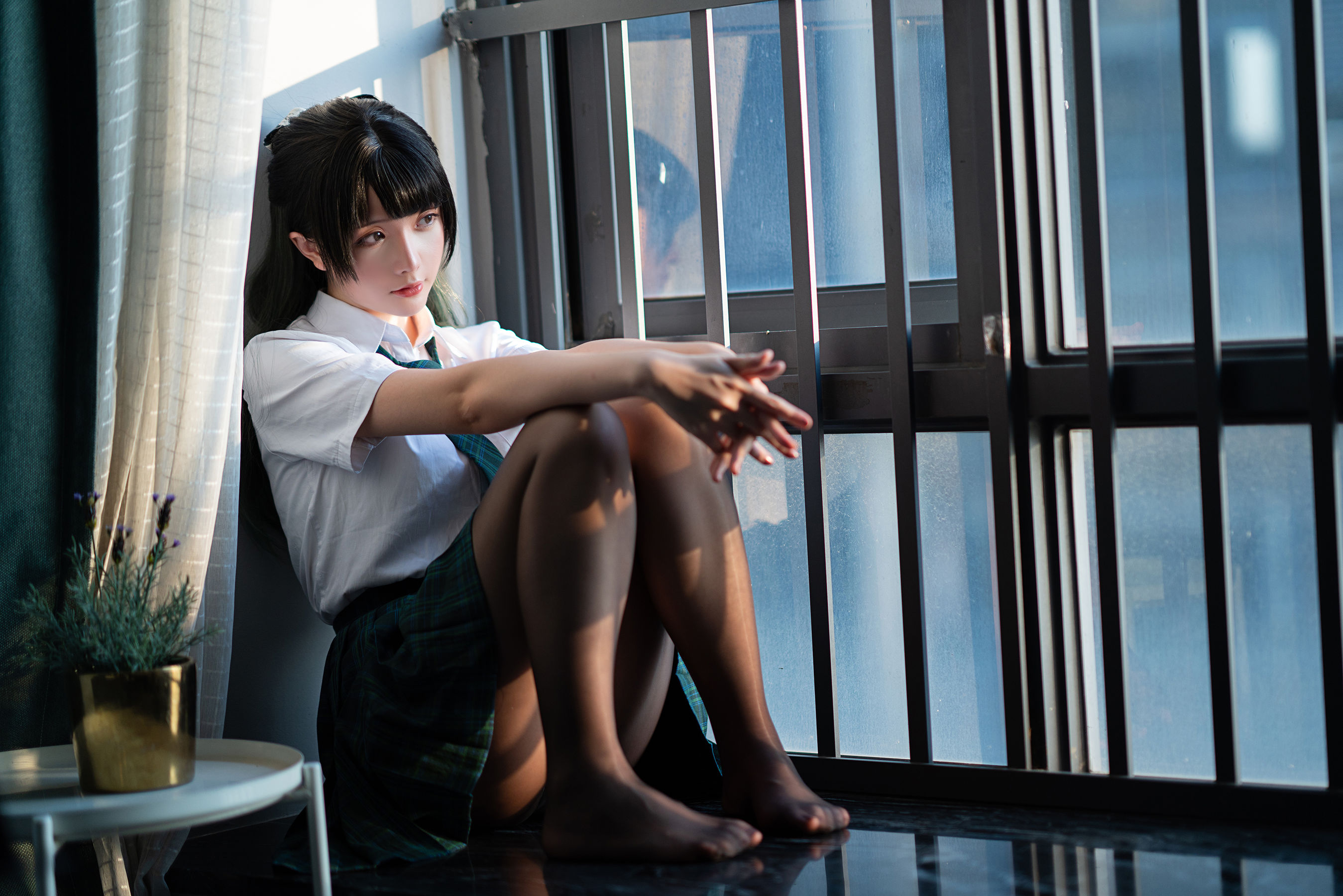 Coser小姐姐星之迟迟 – JK-绿 [100P] - 秀人网免费无水印在线套图写真