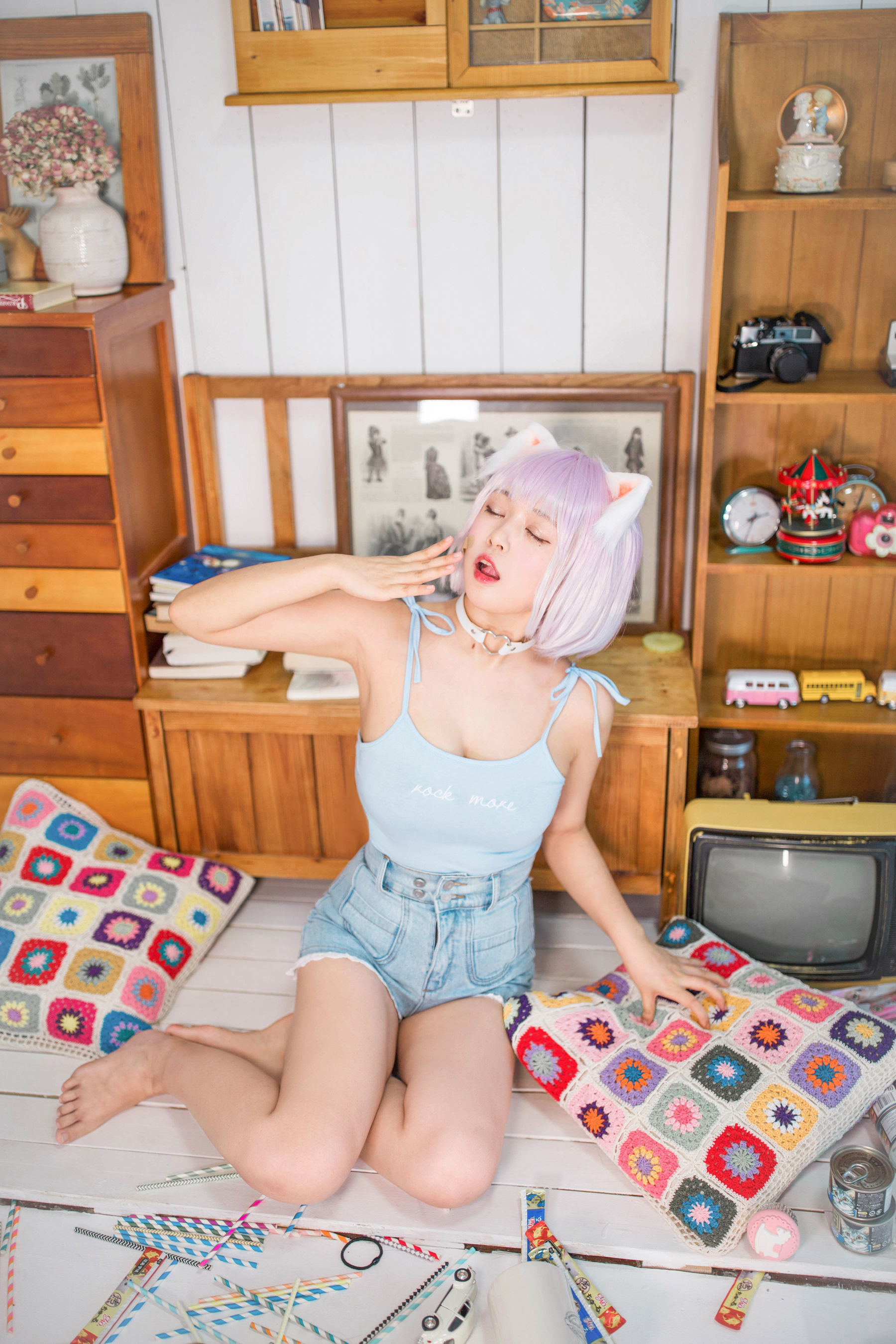 大眼萌妹黑猫猫OvO – 养猫小课堂 [35P] - 秀人网免费无水印在线套图写真