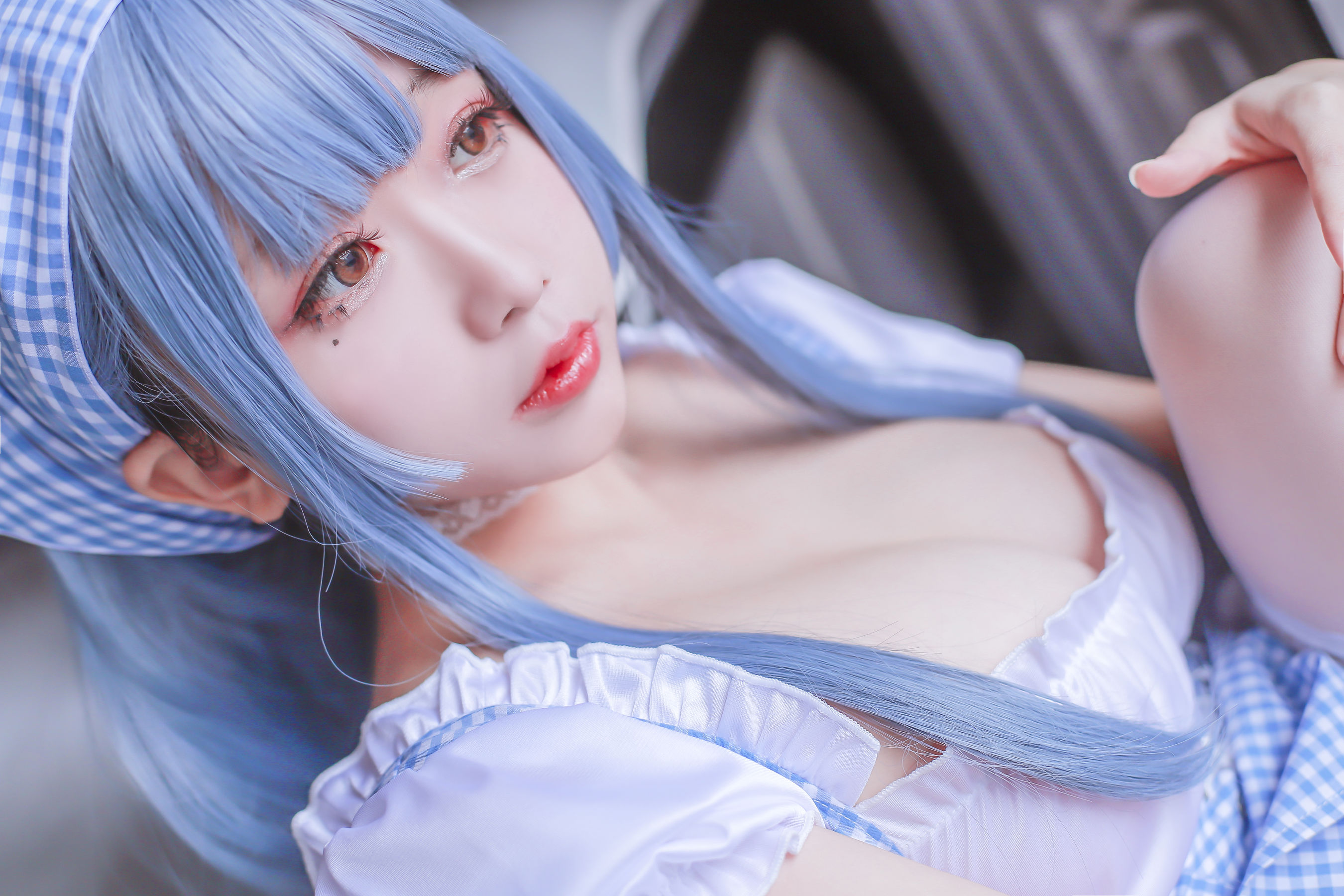 Cosplay日奈娇 蓝色女仆 [46P] - 秀人网免费无水印在线套图写真