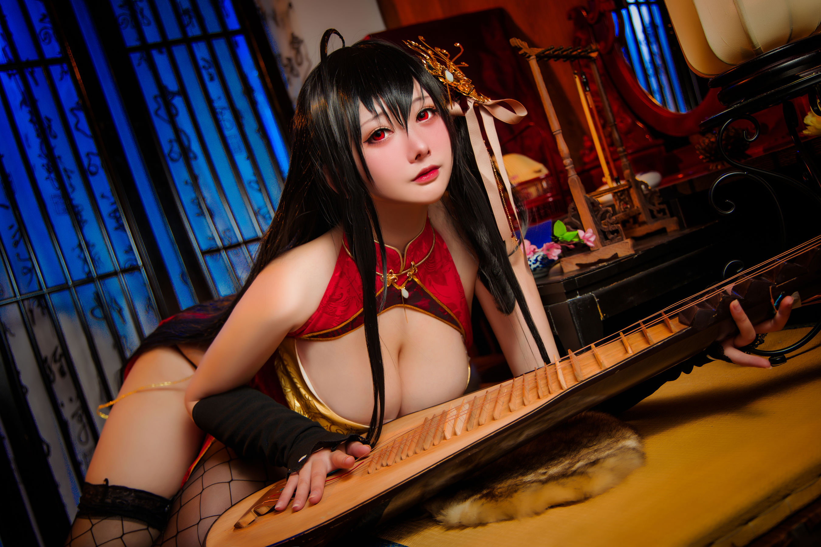 高颜值coser念念_D – 大凤旗袍 [20P] - 秀人网免费无水印在线套图写真