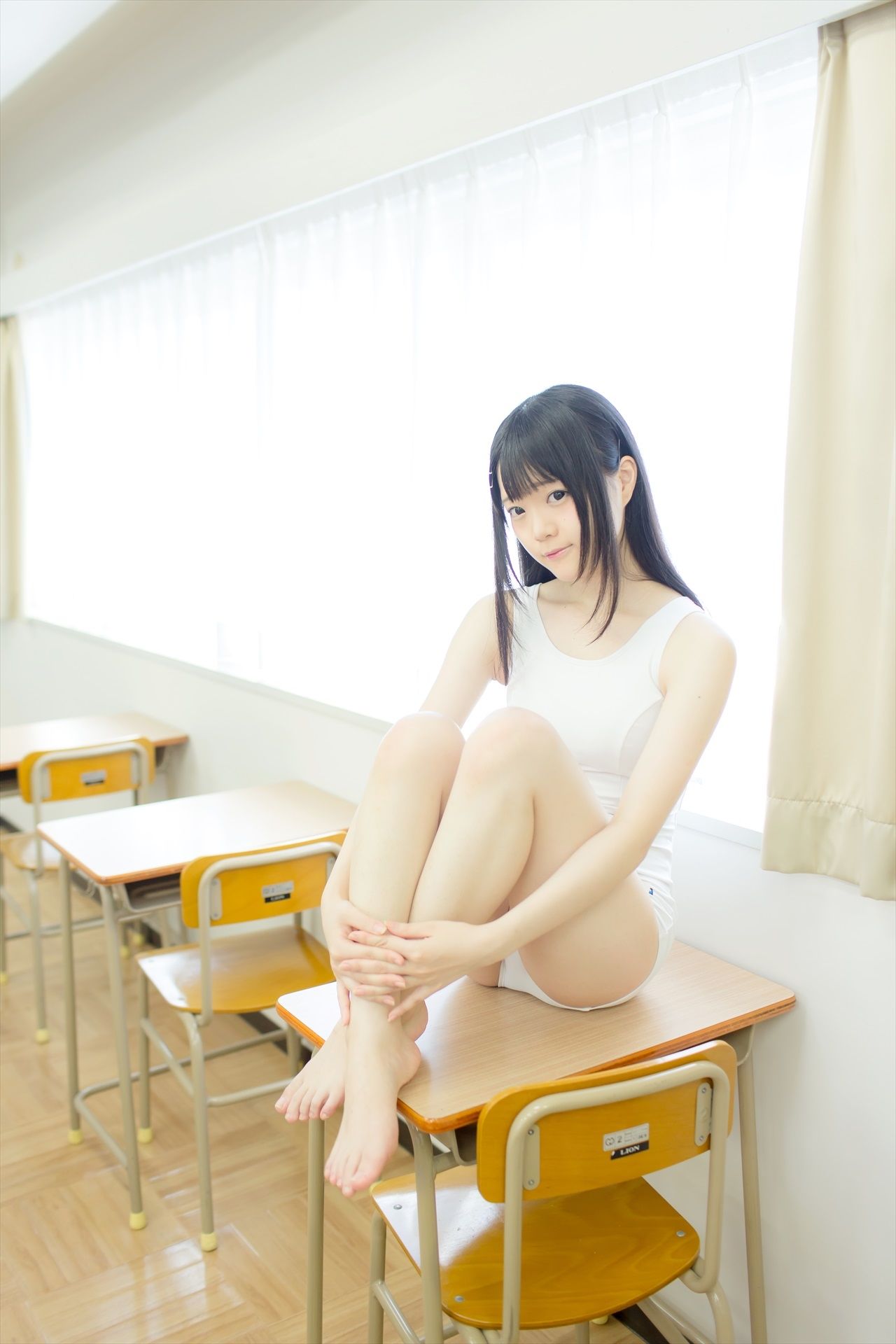 [まきろん。]君夏 – 君と僕の夏休み 白スク [80P] - 秀人网免费无水印在线套图写真