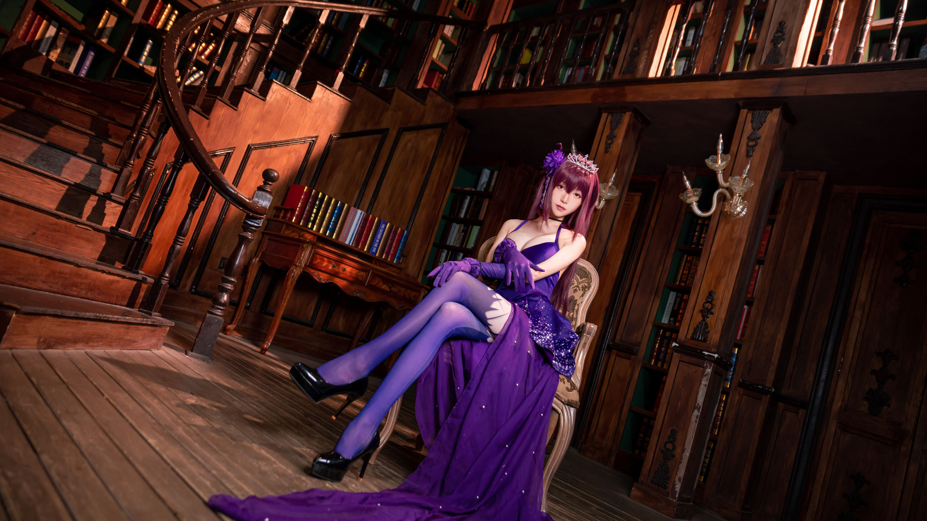 [Cosplay写真] 长腿Coser青青子Js – 斯卡哈2 [37P] - 秀人网免费无水印在线套图写真