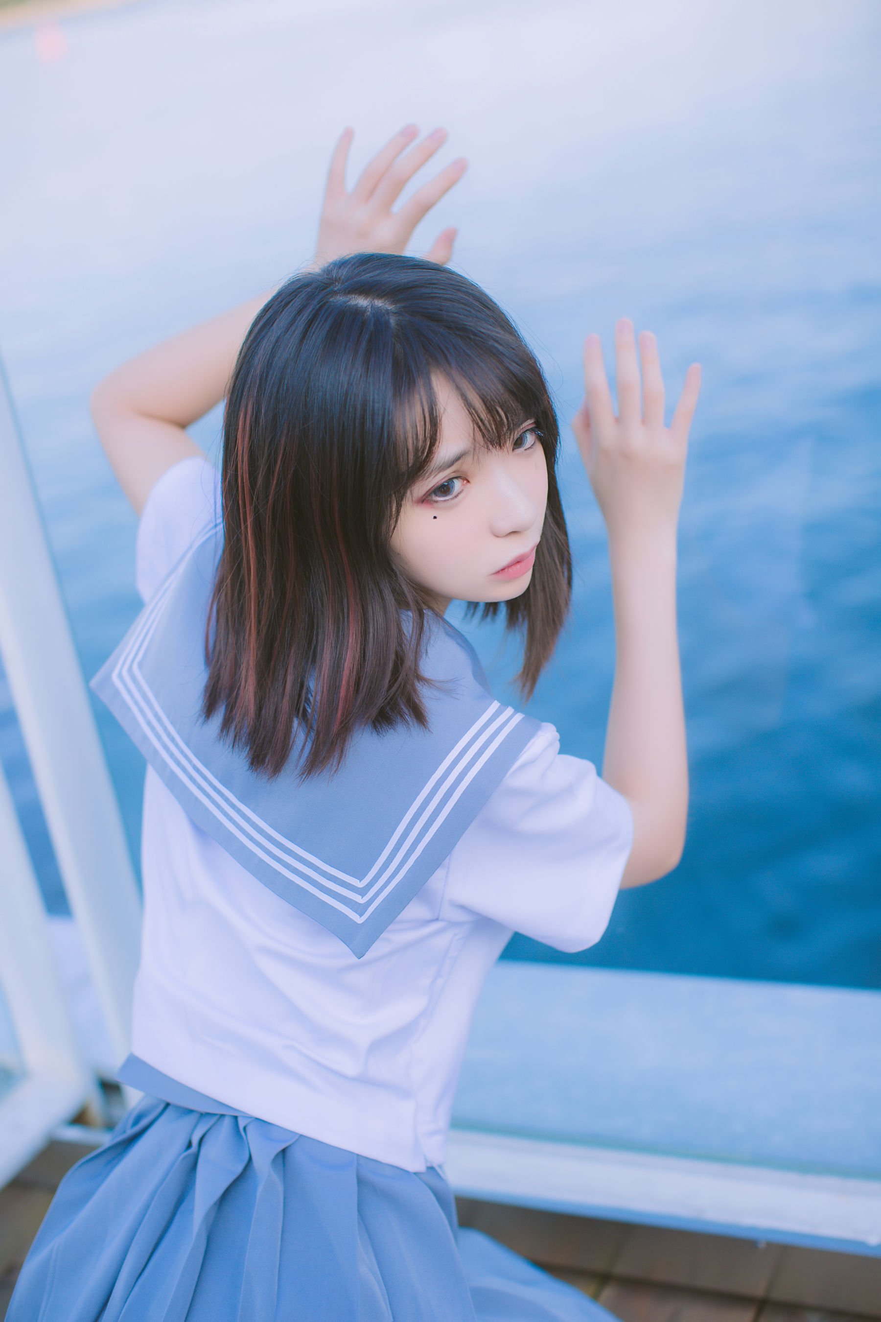 疯猫ss 海边蓝白水手服 [15P] - 秀人网免费无水印在线套图写真