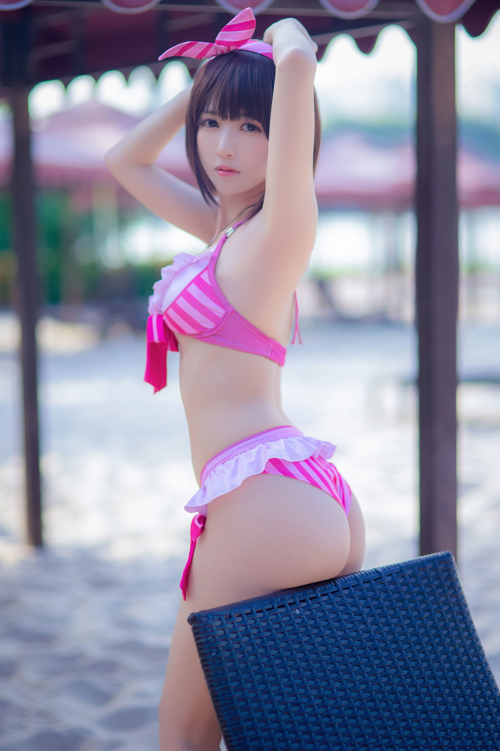 [萝莉COS] 鳗鱼霏儿 – 加藤惠 粉色泳装 [20P] - 秀人网免费无水印在线套图写真