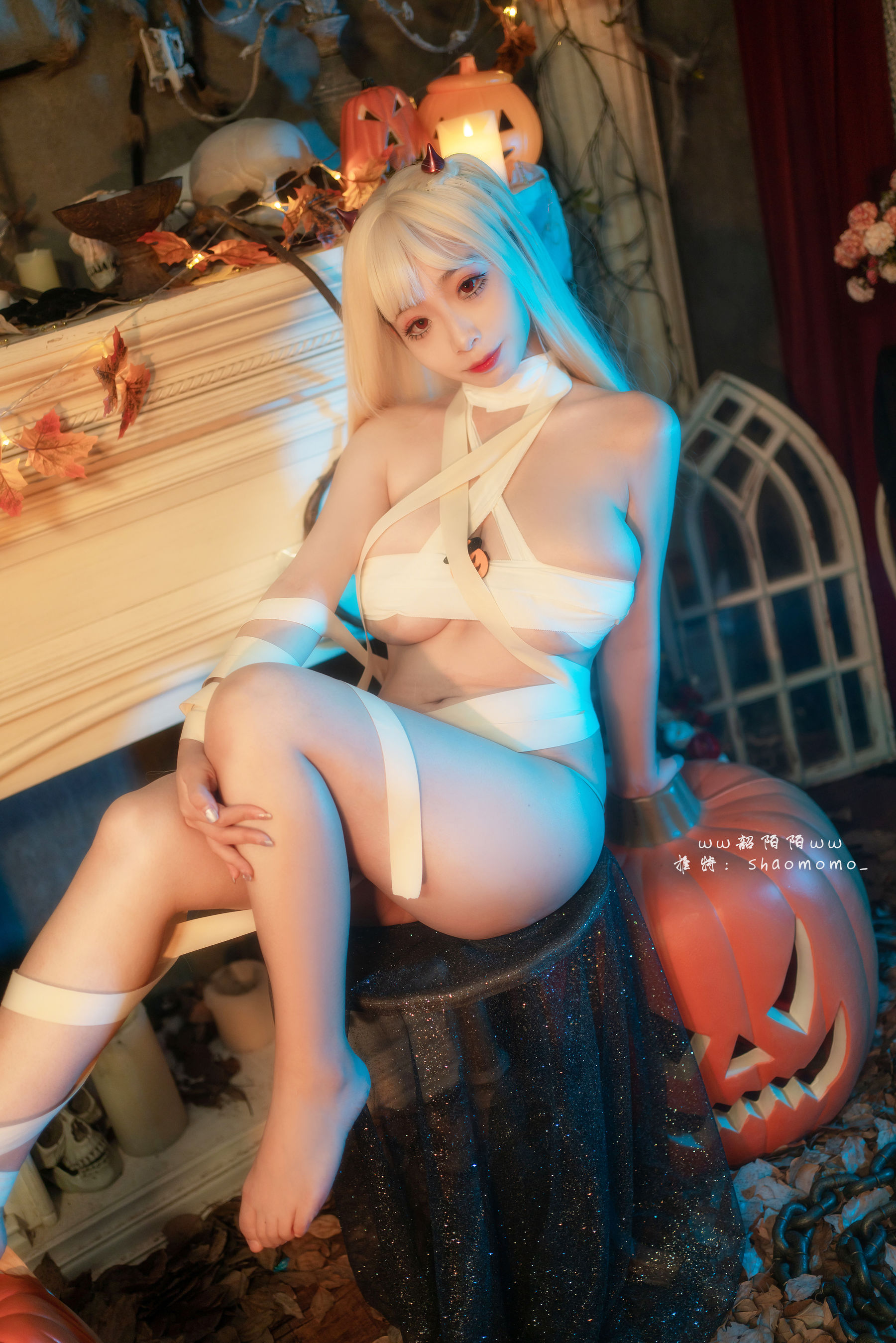 Cosplay美女韶陌陌 – 万圣节绷带 [26P] - 秀人网免费无水印在线套图写真