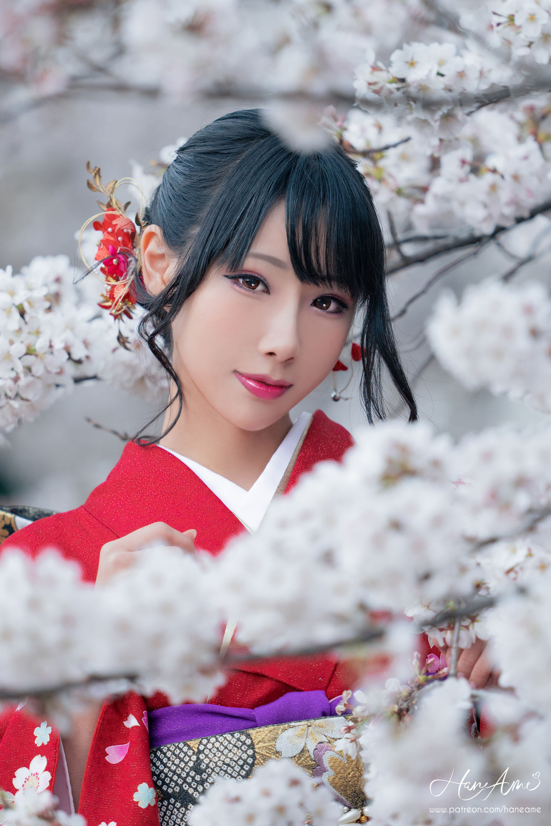 Hane Ame 雨波 – 赤紅和服 [38P] - 秀人网免费无水印在线套图写真