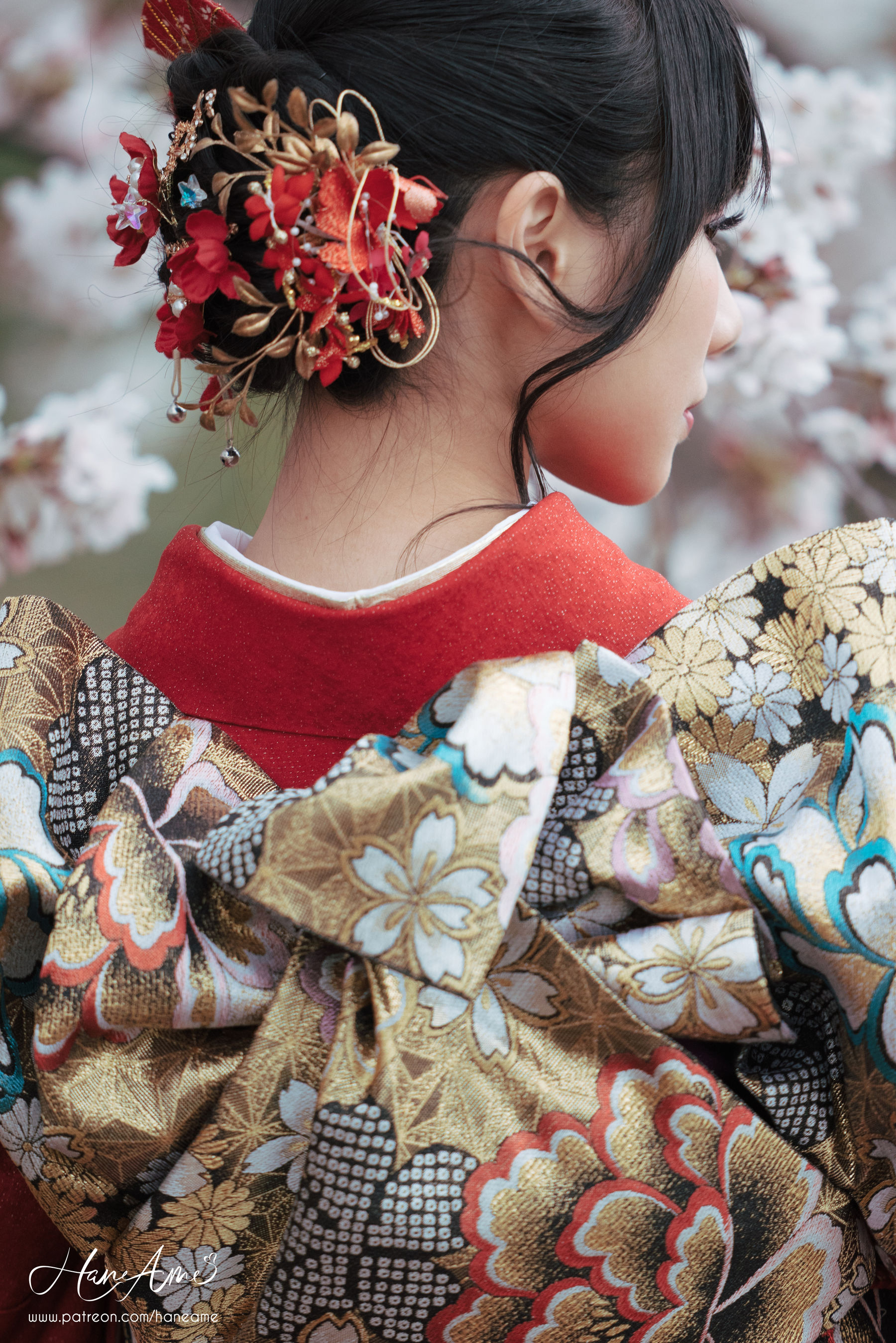 Hane Ame 雨波 – 赤紅和服 [38P] - 秀人网免费无水印在线套图写真