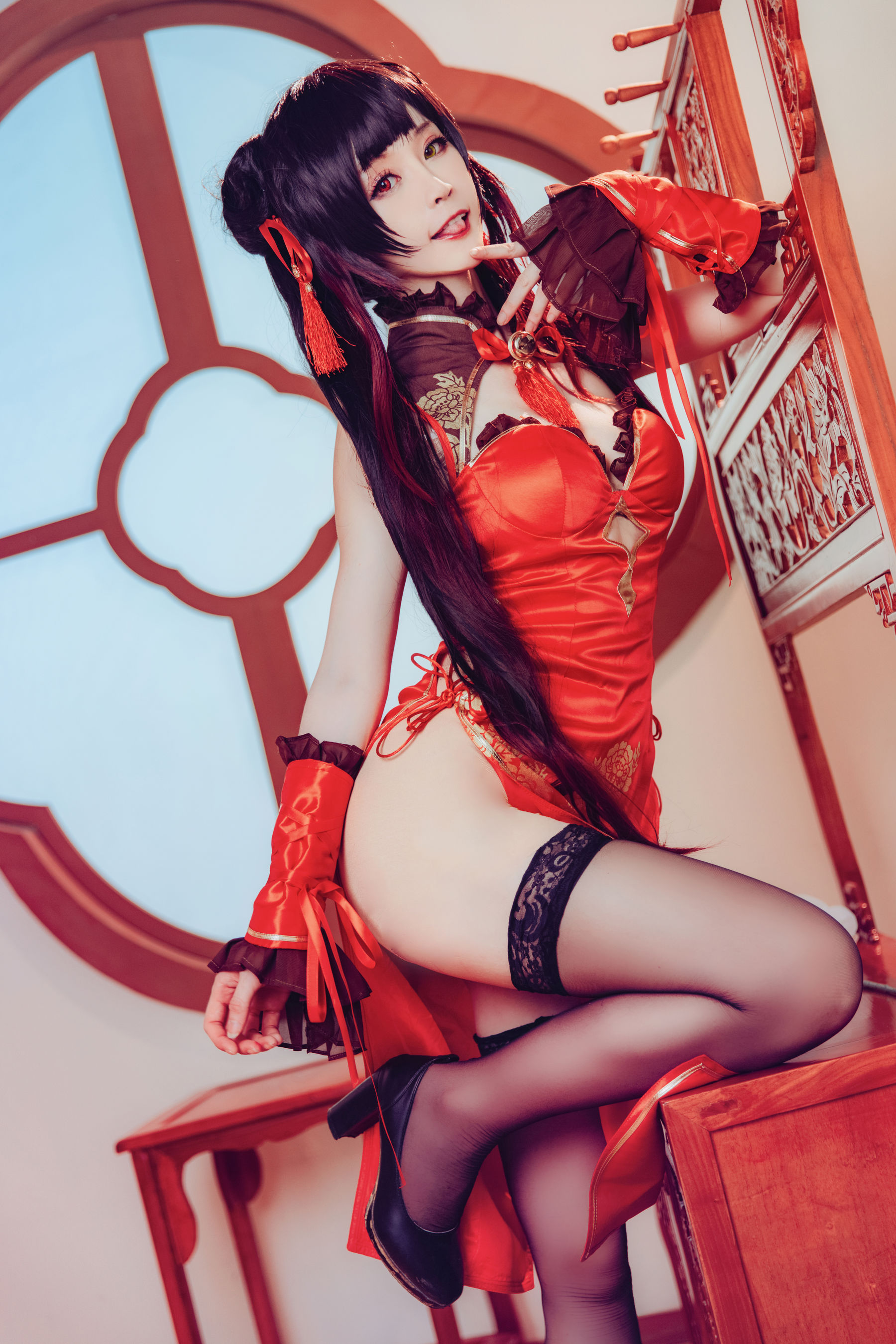 萌宠博主yui金鱼 – 时崎狂三 旗袍 [8P] - 秀人网免费无水印在线套图写真