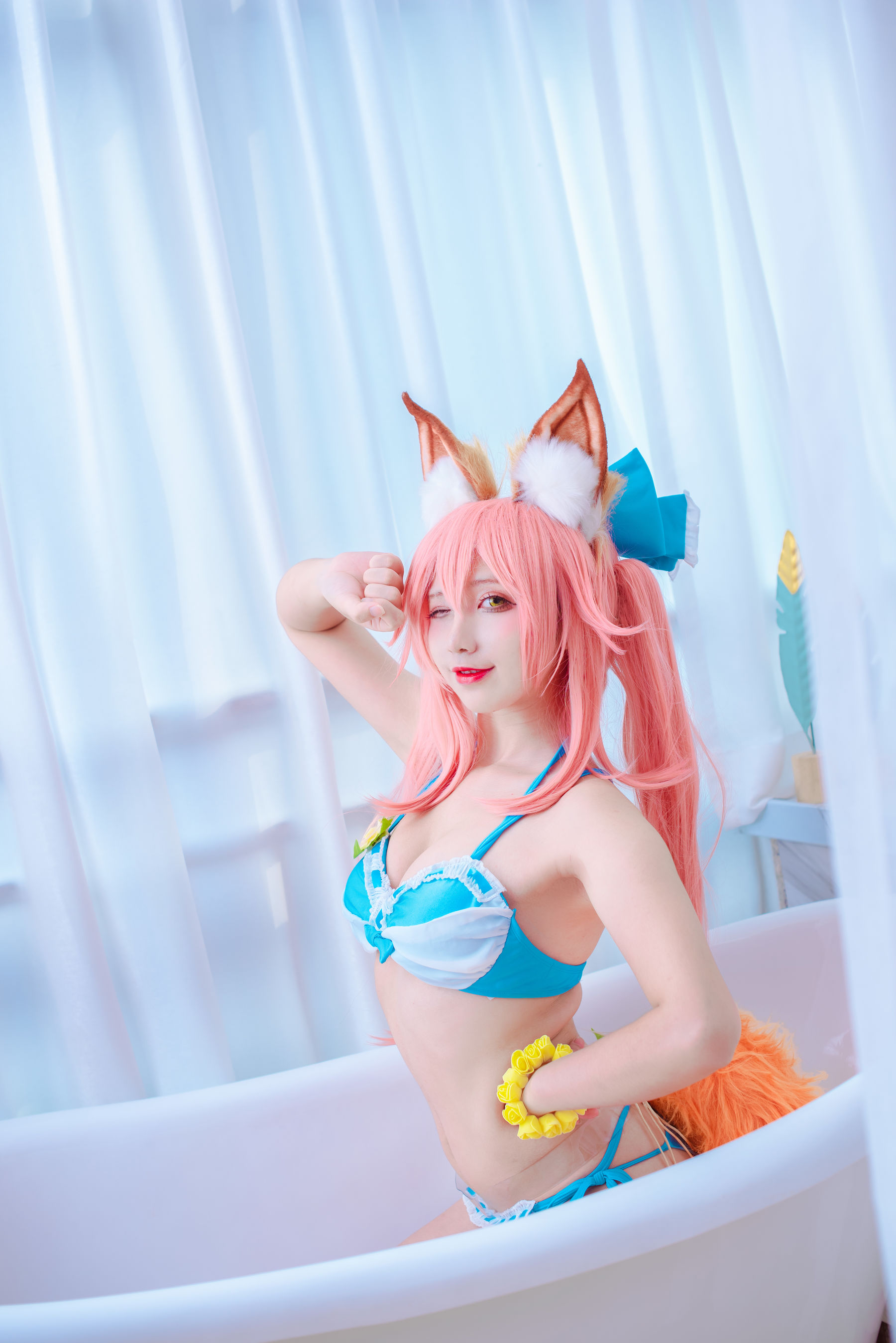 动漫博主九曲Jean – 玉藻前泳装 [11P] - 秀人网免费无水印在线套图写真