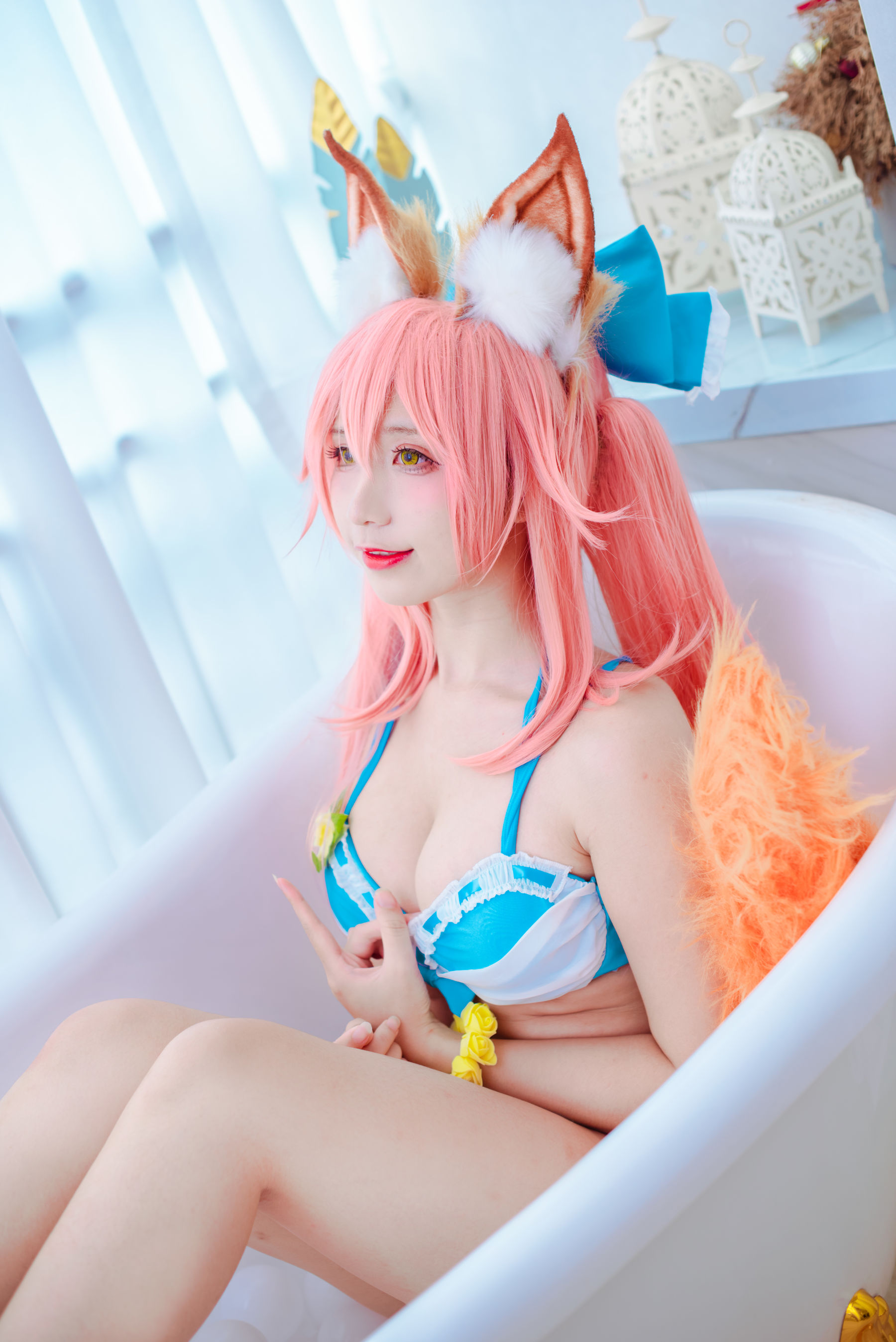 动漫博主九曲Jean – 玉藻前泳装 [11P] - 秀人网免费无水印在线套图写真