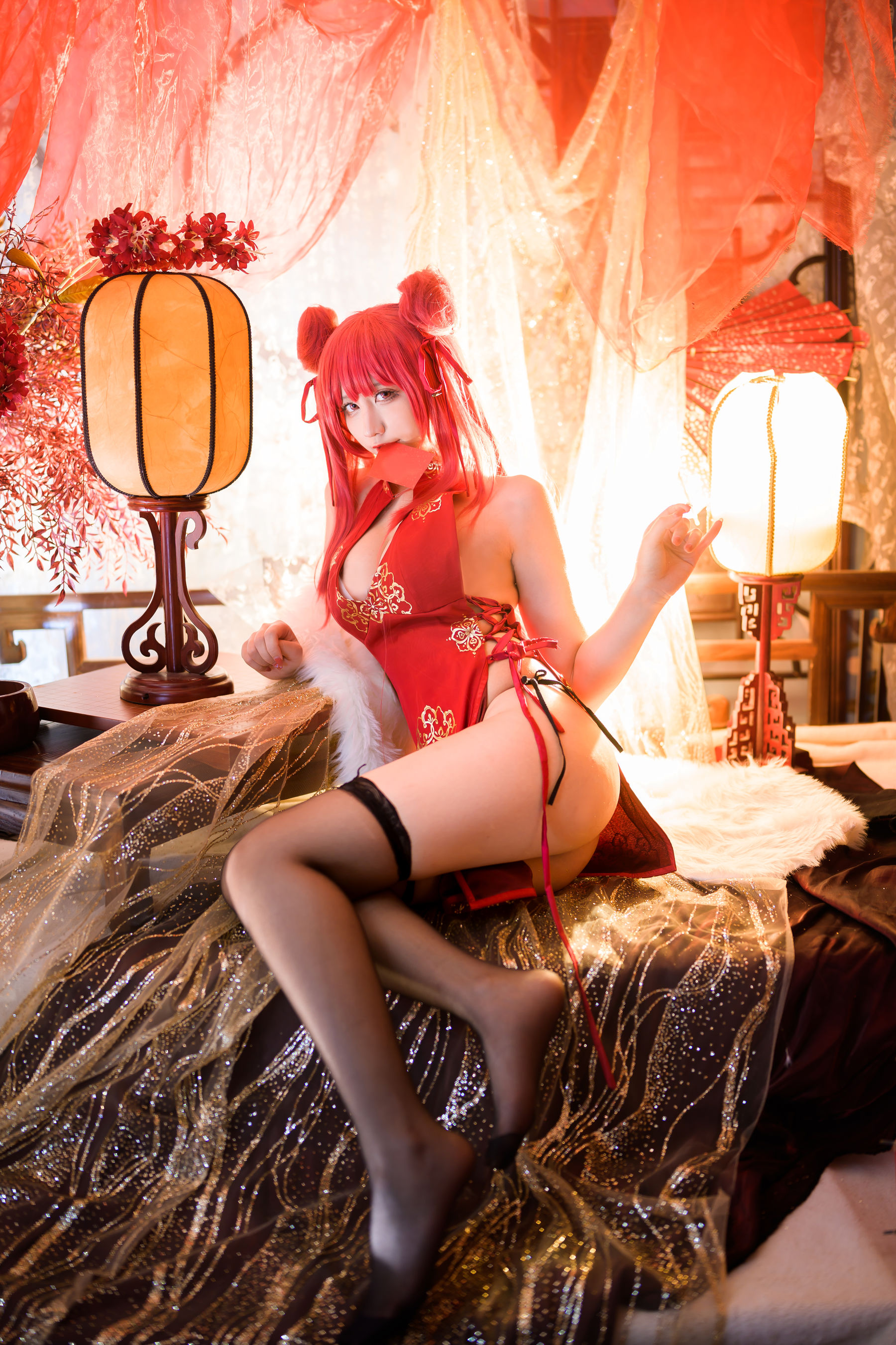 动漫博主九曲Jean – 碧蓝航线 加利索新春旗袍 [24P] - 秀人网免费无水印在线套图写真