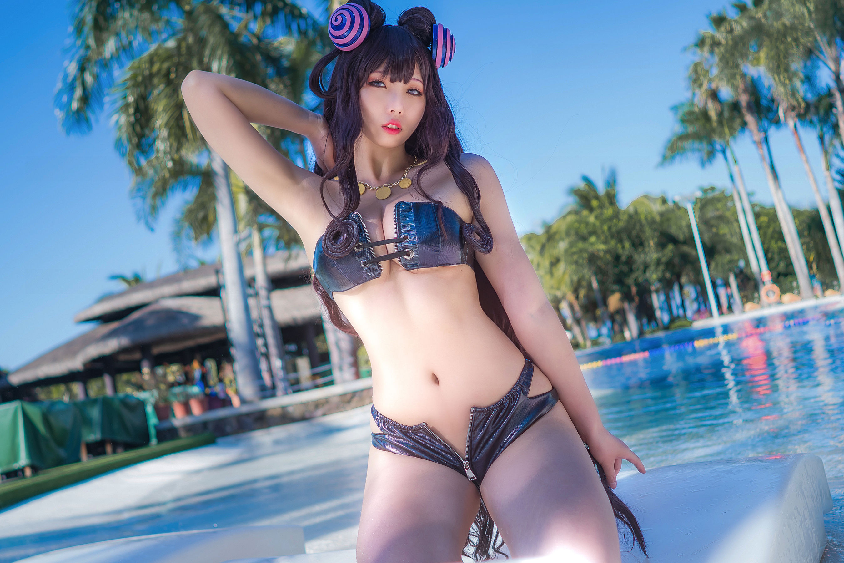 动漫博主墨玉-M – 紫式部泳装 [35P] - 秀人网免费无水印在线套图写真