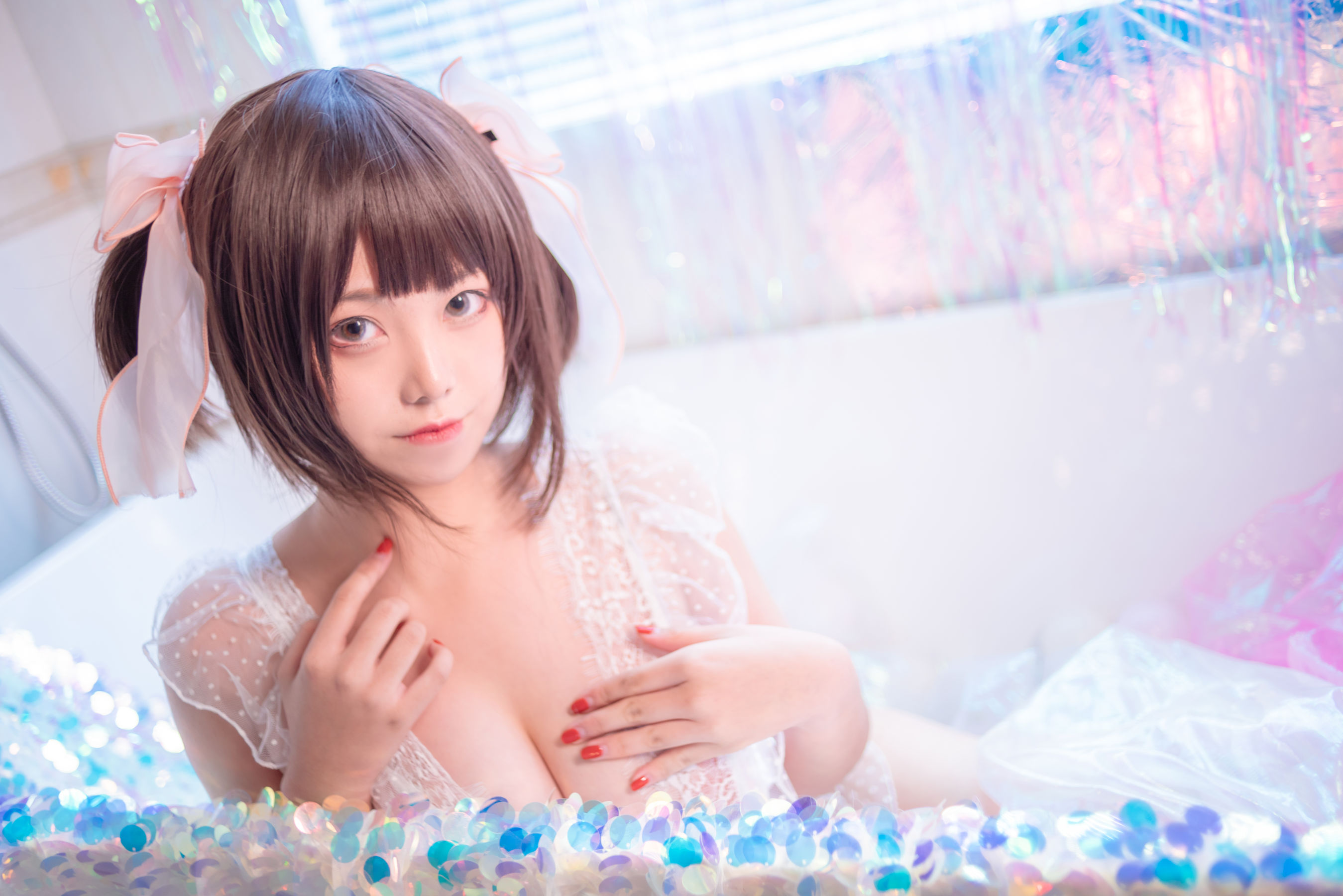 萌系小姐姐蜜汁猫裘 粉色私房 [14P] - 秀人网免费无水印在线套图写真