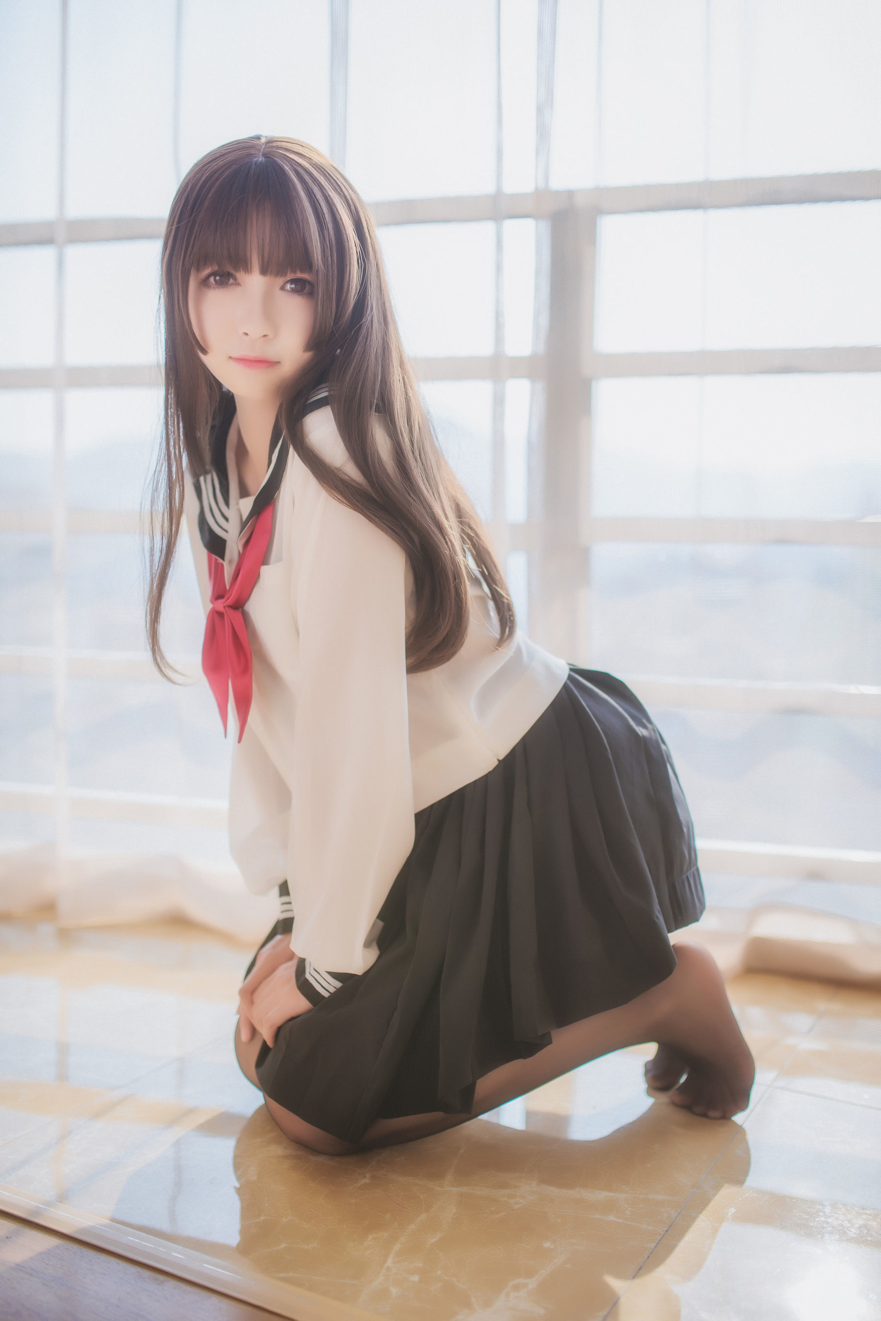 [萝莉COS] 白金Saki – 半透明水手服 [36P] - 秀人网免费无水印在线套图写真