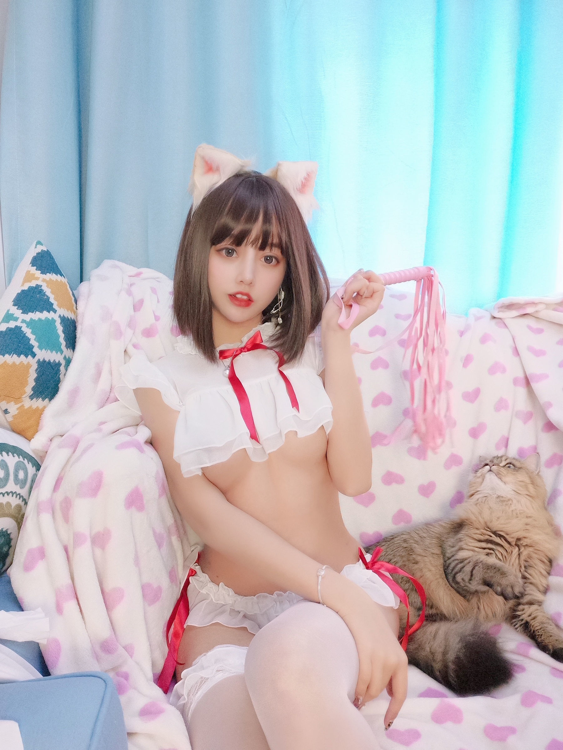 [萝莉COS] 斗鱼米线线sama – 粉耳SM [14P] - 秀人网免费无水印在线套图写真