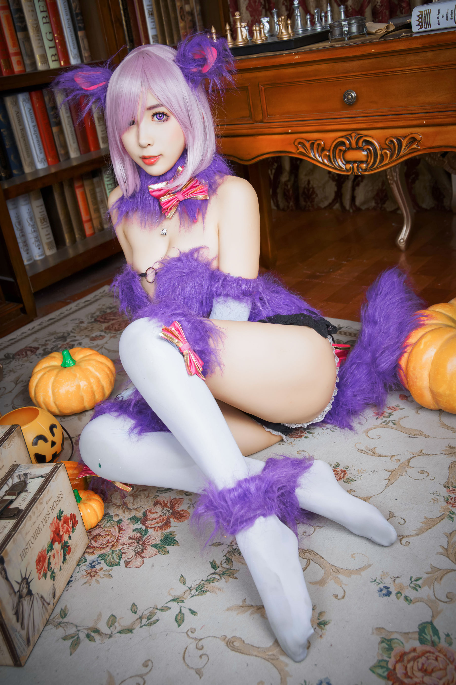 斗鱼主播w黑米粥w – 万圣节 [17P] - 秀人网免费无水印在线套图写真