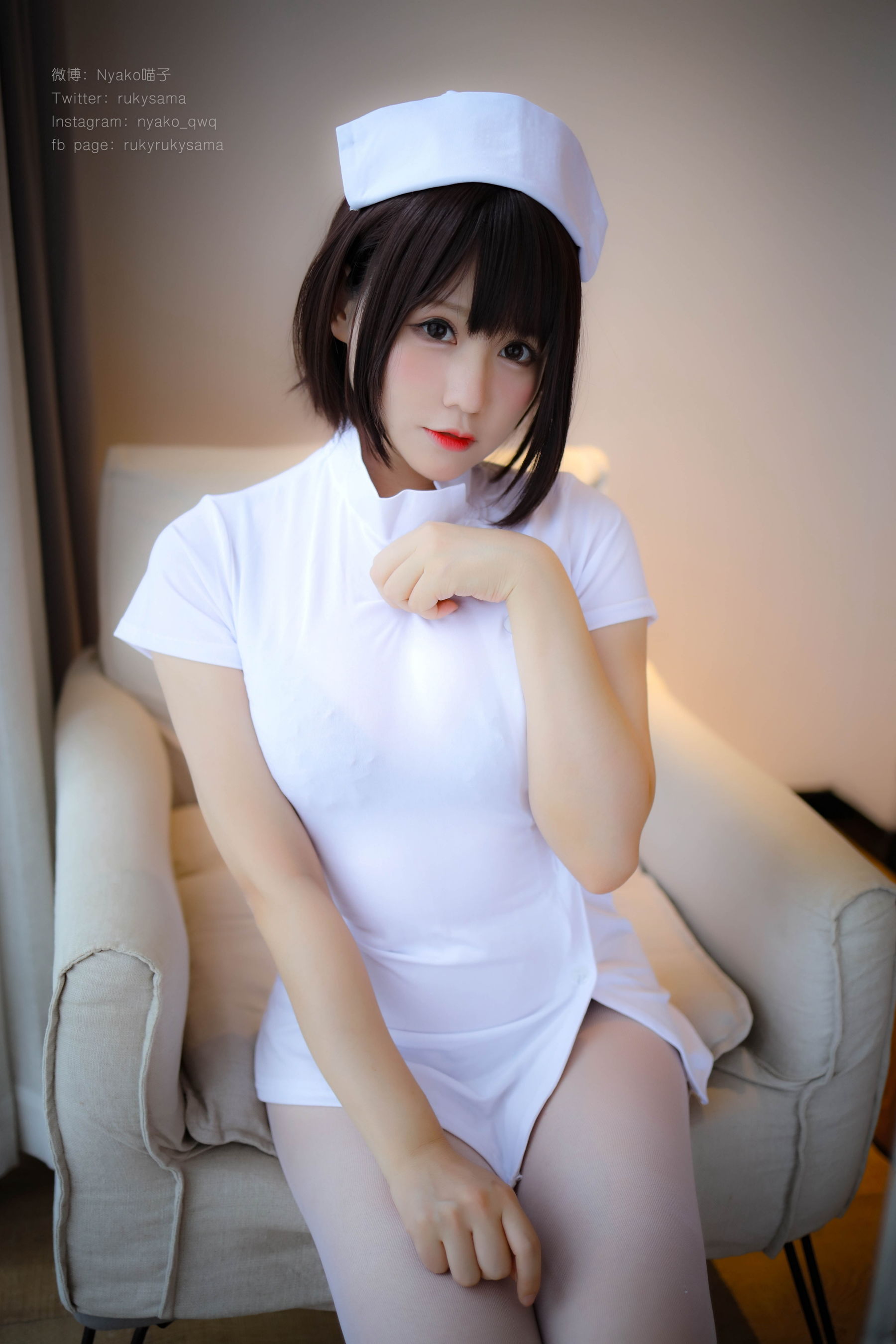 萌妹子Nyako喵子 白丝护士服 [78P] - 秀人网免费无水印在线套图写真