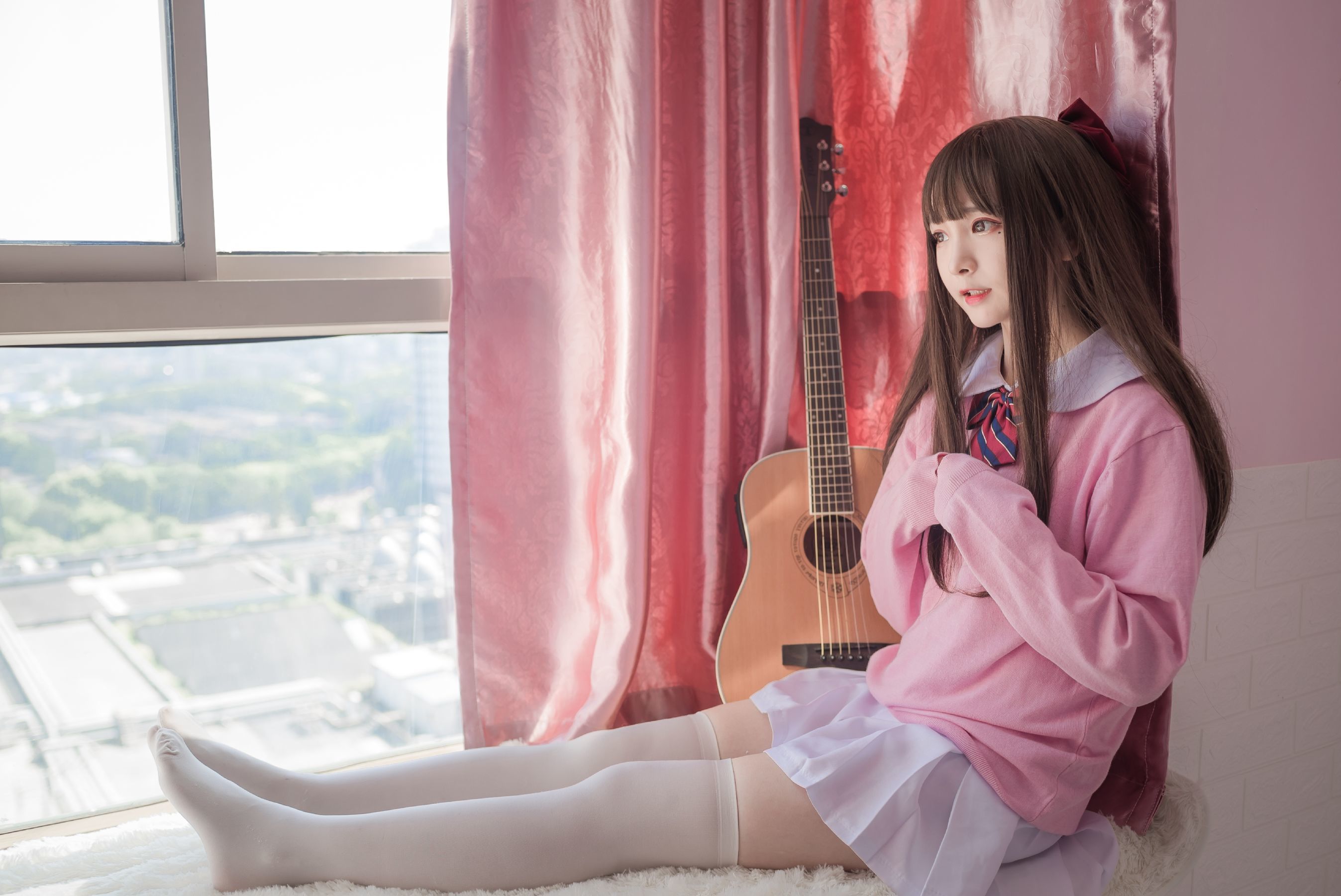 二次元美女古川kagura – 粉色JK [16P] - 秀人网免费无水印在线套图写真