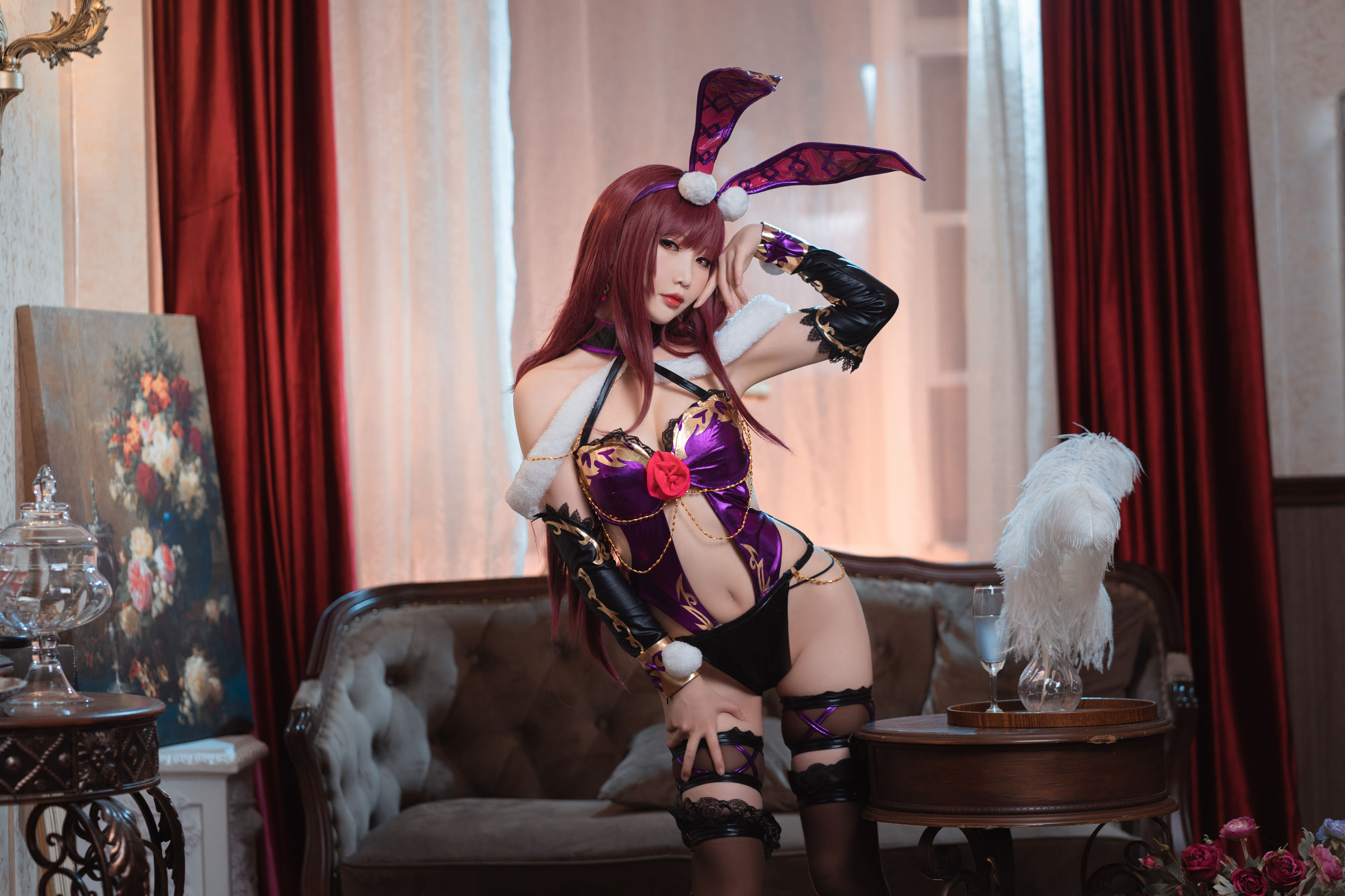 可爱人气Coser面饼仙儿 – 斯卡哈兔女郎 [26P] - 秀人网免费无水印在线套图写真