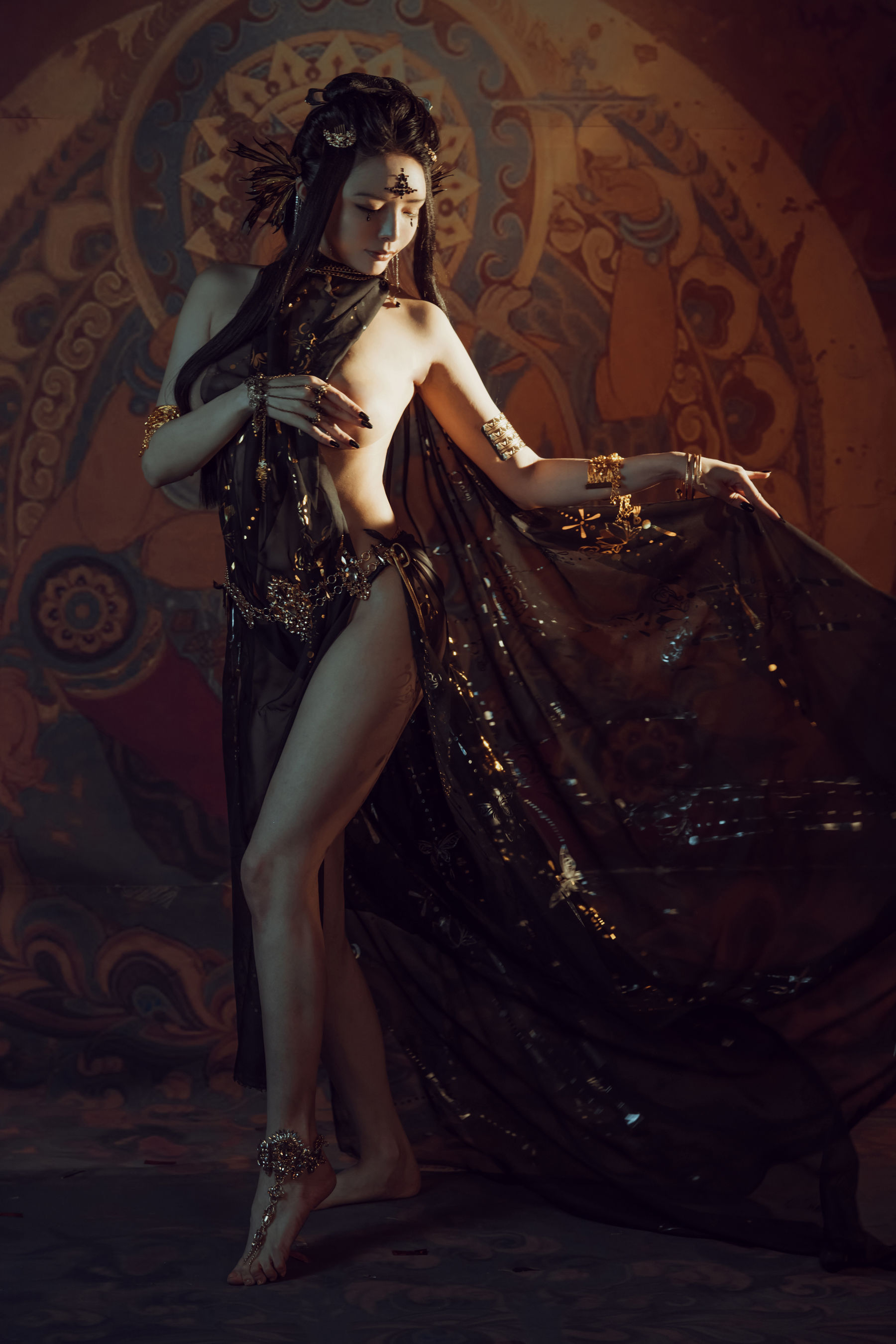 秋和柯基(夏小秋秋秋) – 黑敦煌 [43P] - 秀人网免费无水印在线套图写真