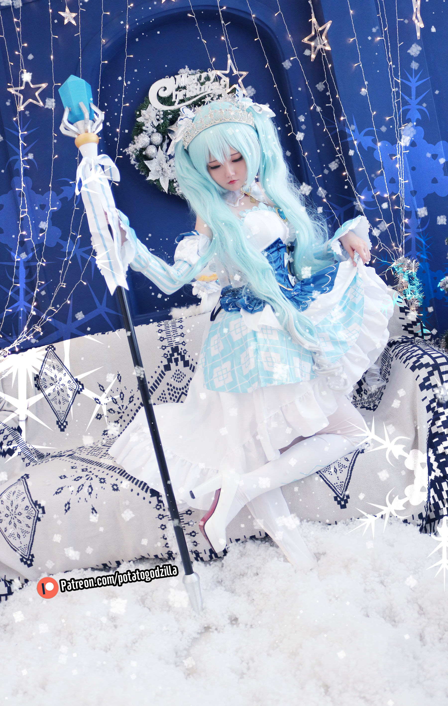 Coser小姐姐Potato Godzilla – Snow Miku [41P] - 秀人网免费无水印在线套图写真
