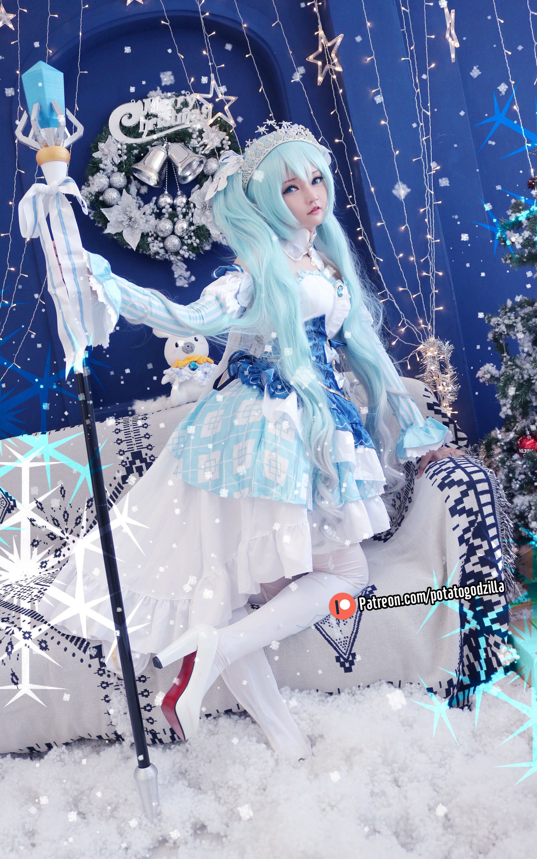 Coser小姐姐Potato Godzilla – Snow Miku [41P] - 秀人网免费无水印在线套图写真