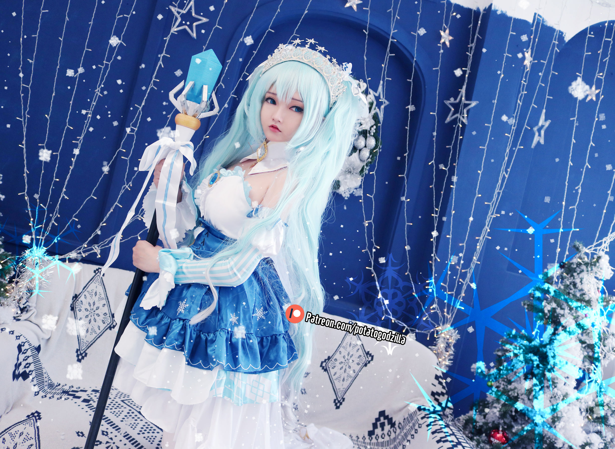 Coser小姐姐Potato Godzilla – Snow Miku [41P] - 秀人网免费无水印在线套图写真