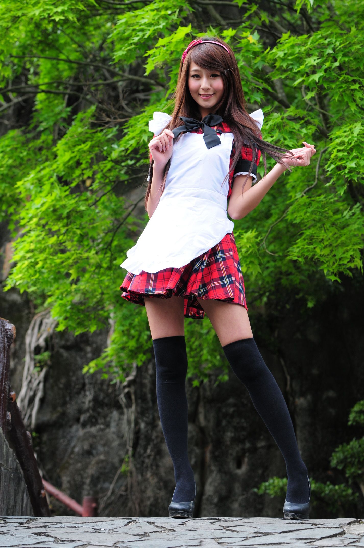 winnie小雪@庄温妮《校园长筒袜女仆美拍》 [87P] - 秀人网免费无水印在线套图写真