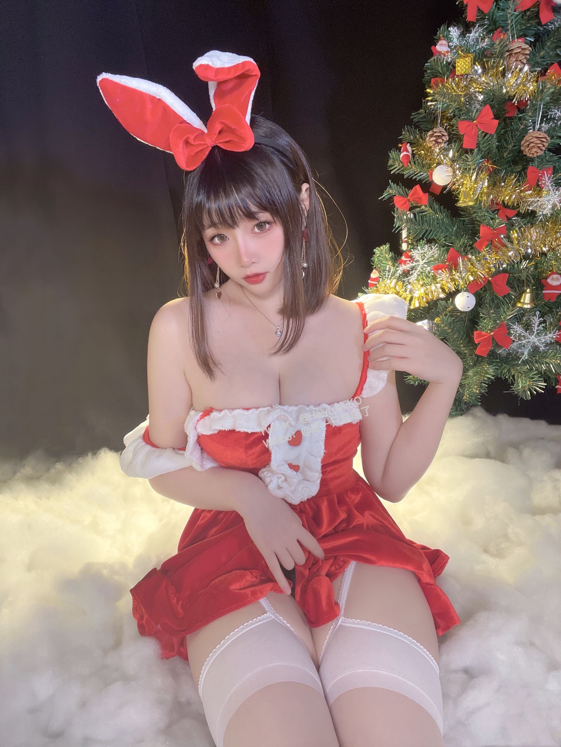 是一只废喵了 – 圣诞连衣裙 [72P] - 秀人网免费无水印在线套图写真