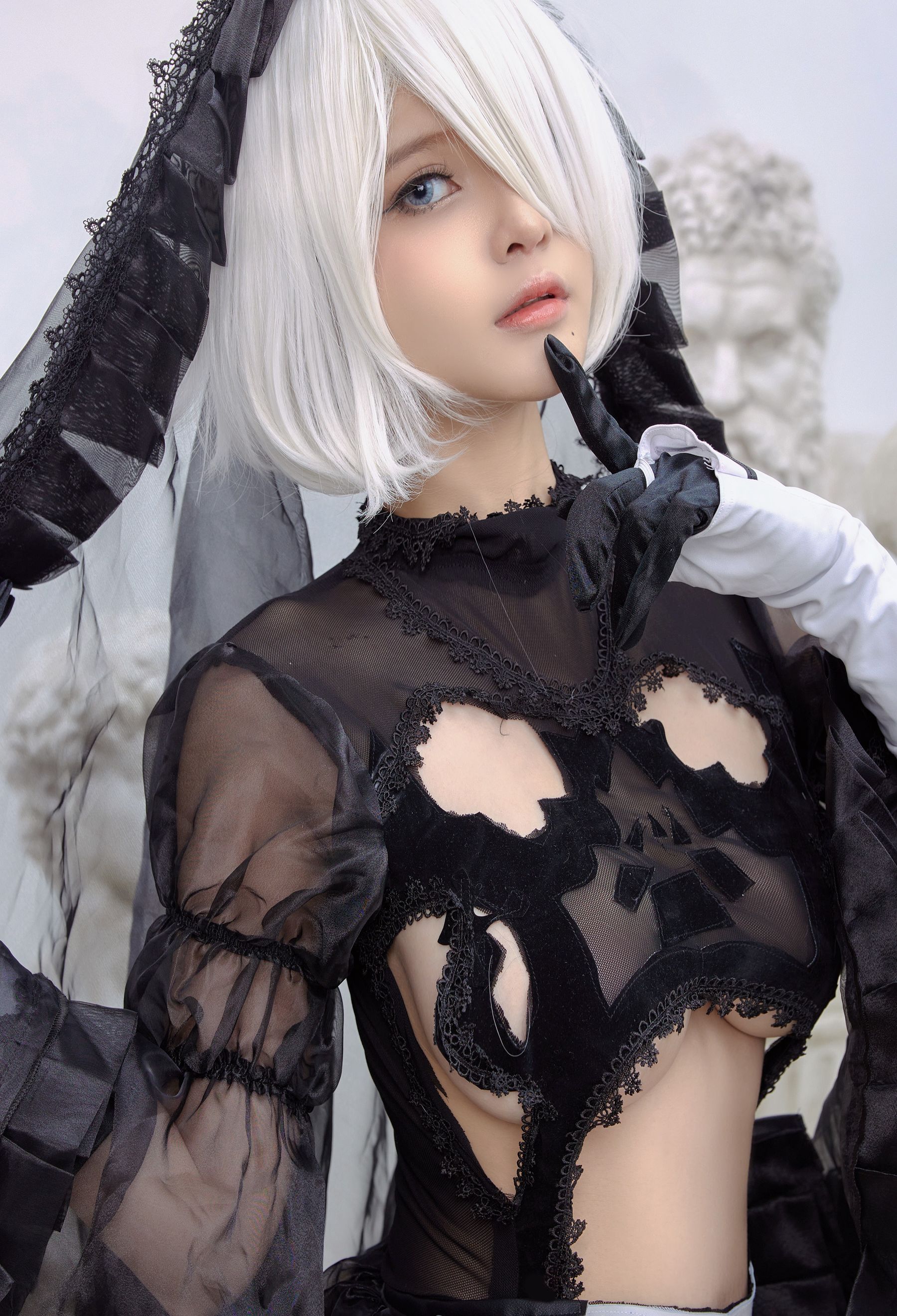 [Cosplay写真] Azami福利 – 2B Black Dress [20P] - 秀人网免费无水印在线套图写真
