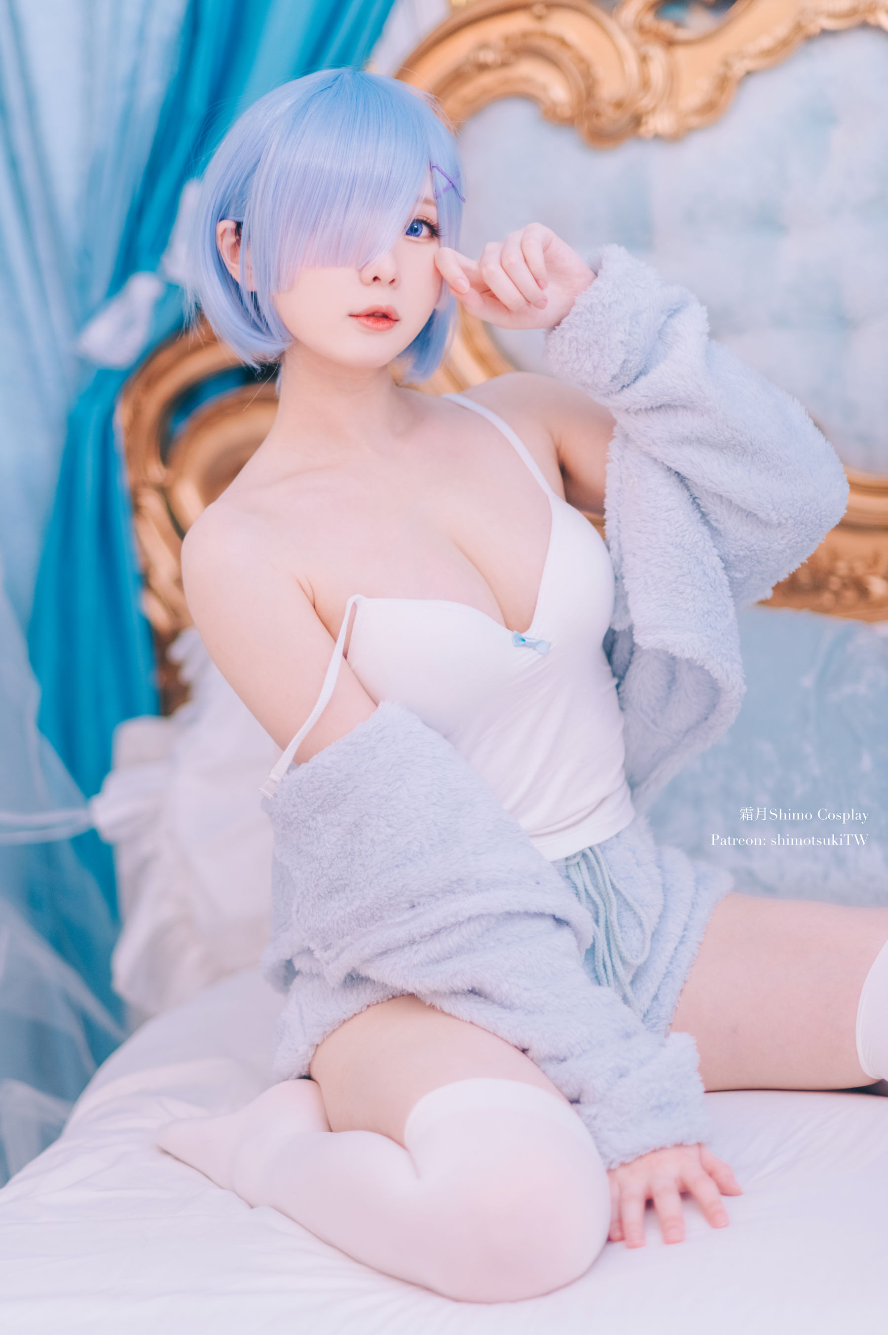 微博妹纸霜月shimo – 雷姆猫咪装 [16P] - 秀人网免费无水印在线套图写真