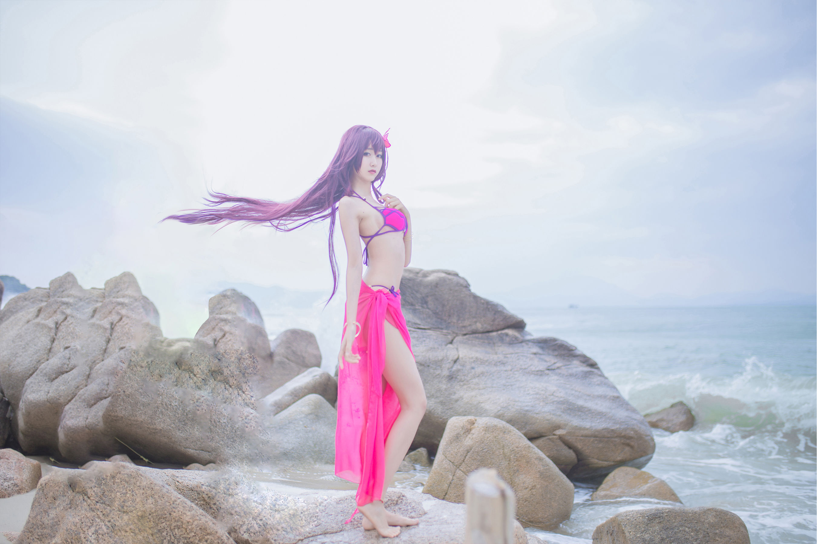 [萝莉COS] 木绵绵OwO – 沙滩斯卡哈 [21P] - 秀人网免费无水印在线套图写真