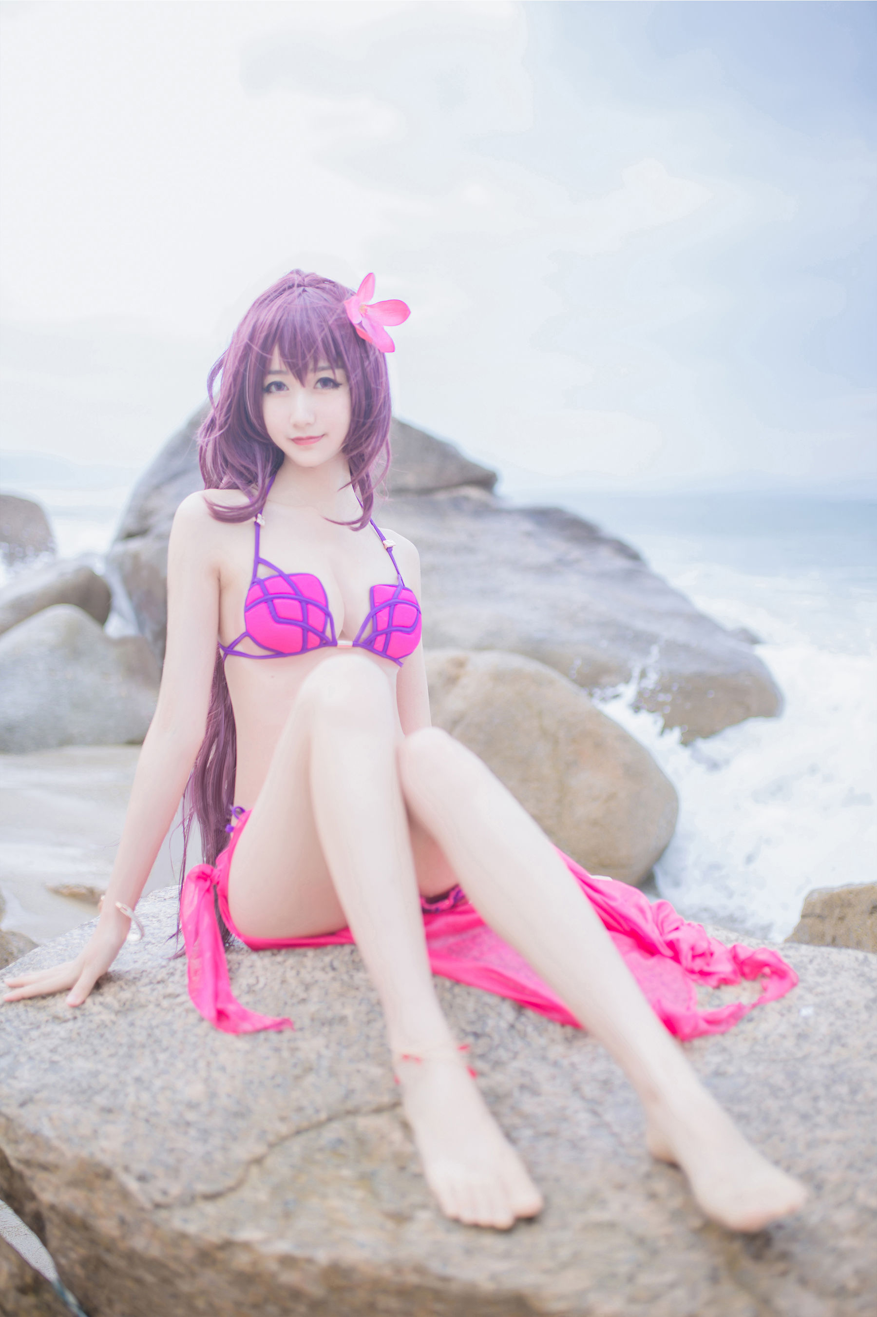 [萝莉COS] 木绵绵OwO – 沙滩斯卡哈 [21P] - 秀人网免费无水印在线套图写真