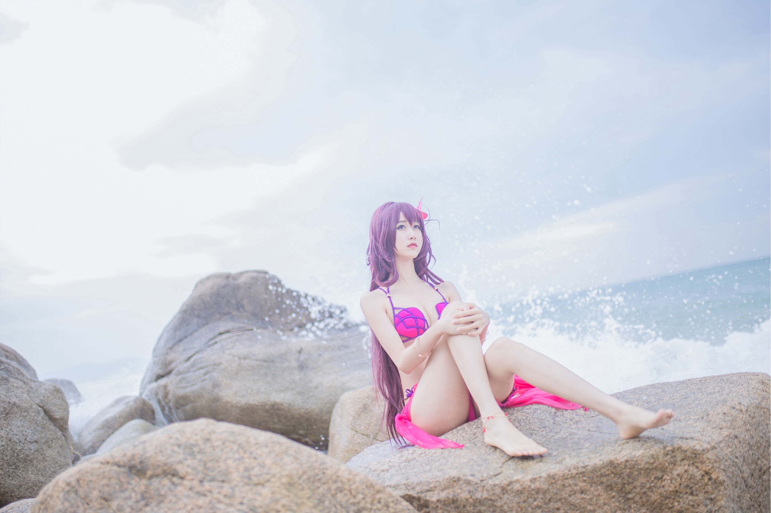 [萝莉COS] 木绵绵OwO – 沙滩斯卡哈 [21P] - 秀人网免费无水印在线套图写真