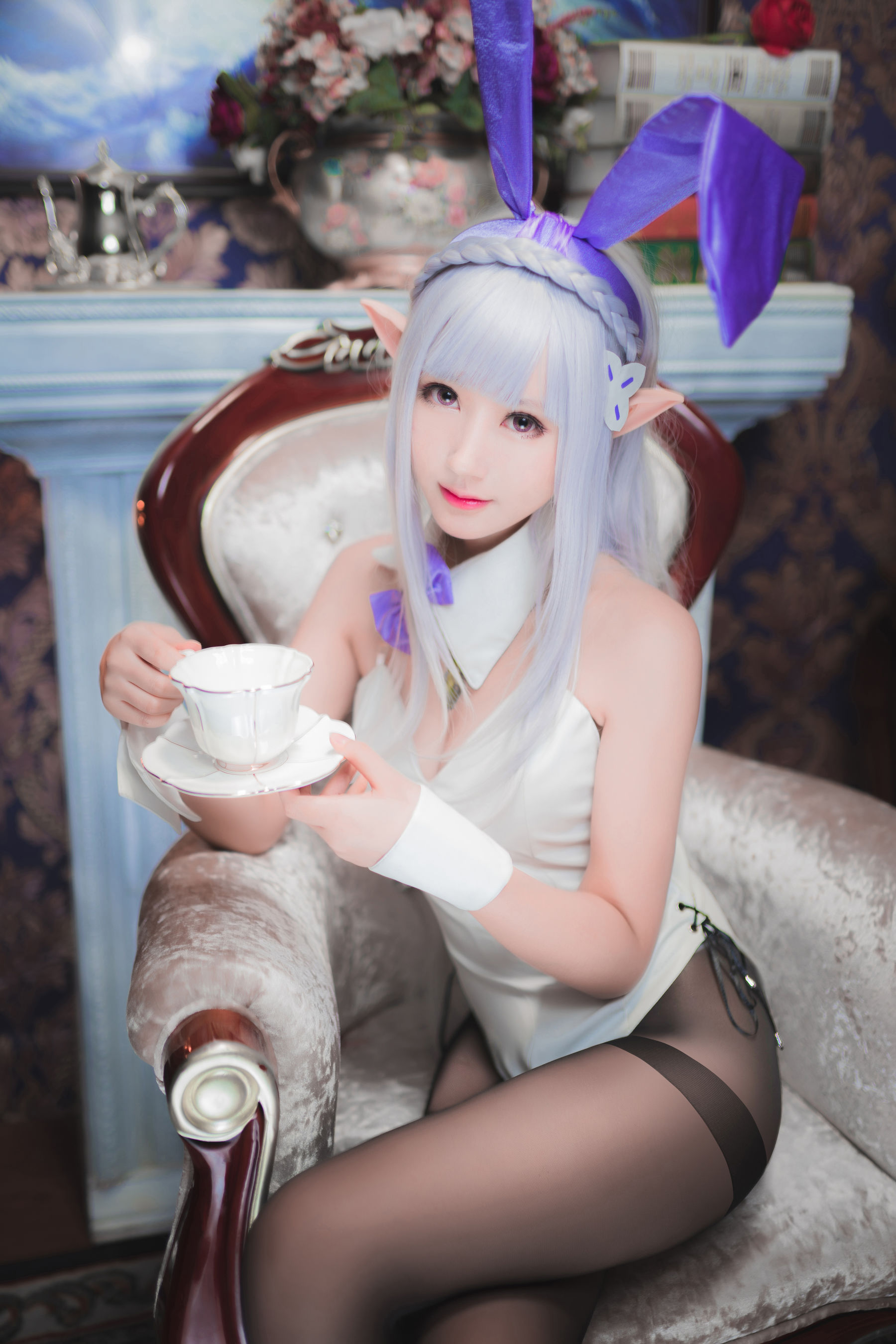 Cosplay沫小舞 – 艾米莉亚兔女郎 [18P] - 秀人网免费无水印在线套图写真