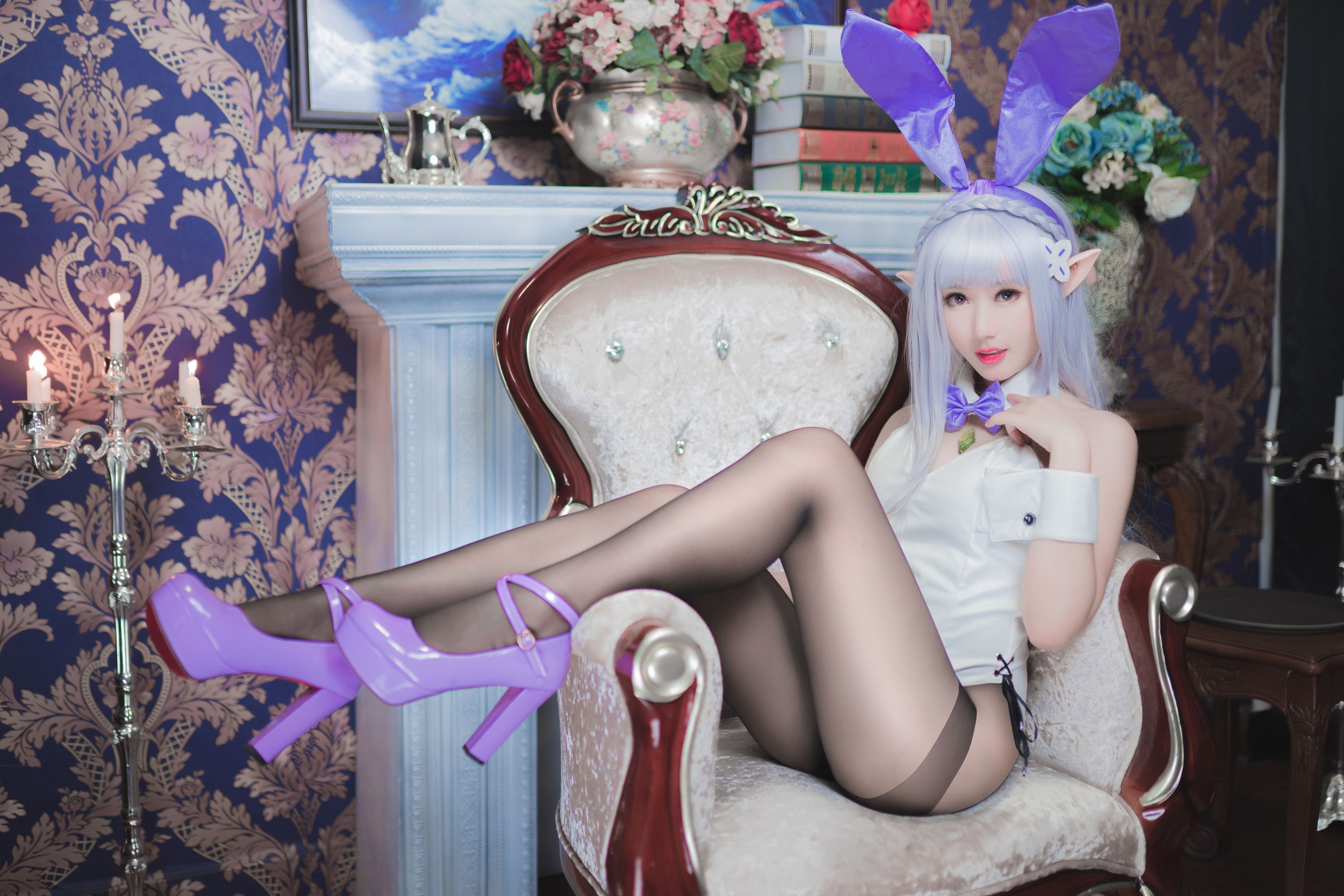 Cosplay沫小舞 – 艾米莉亚兔女郎 [18P] - 秀人网免费无水印在线套图写真