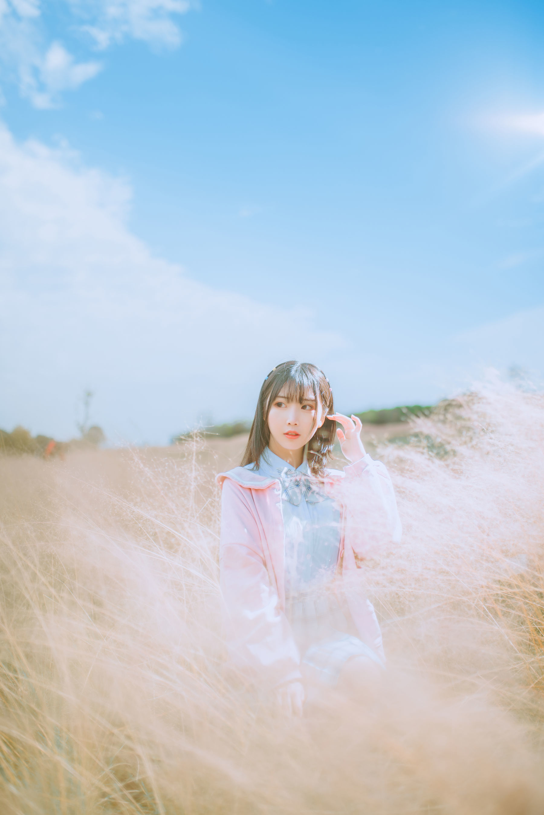 可爱人气Coser面饼仙儿 粉黛草JK [19P] - 秀人网免费无水印在线套图写真